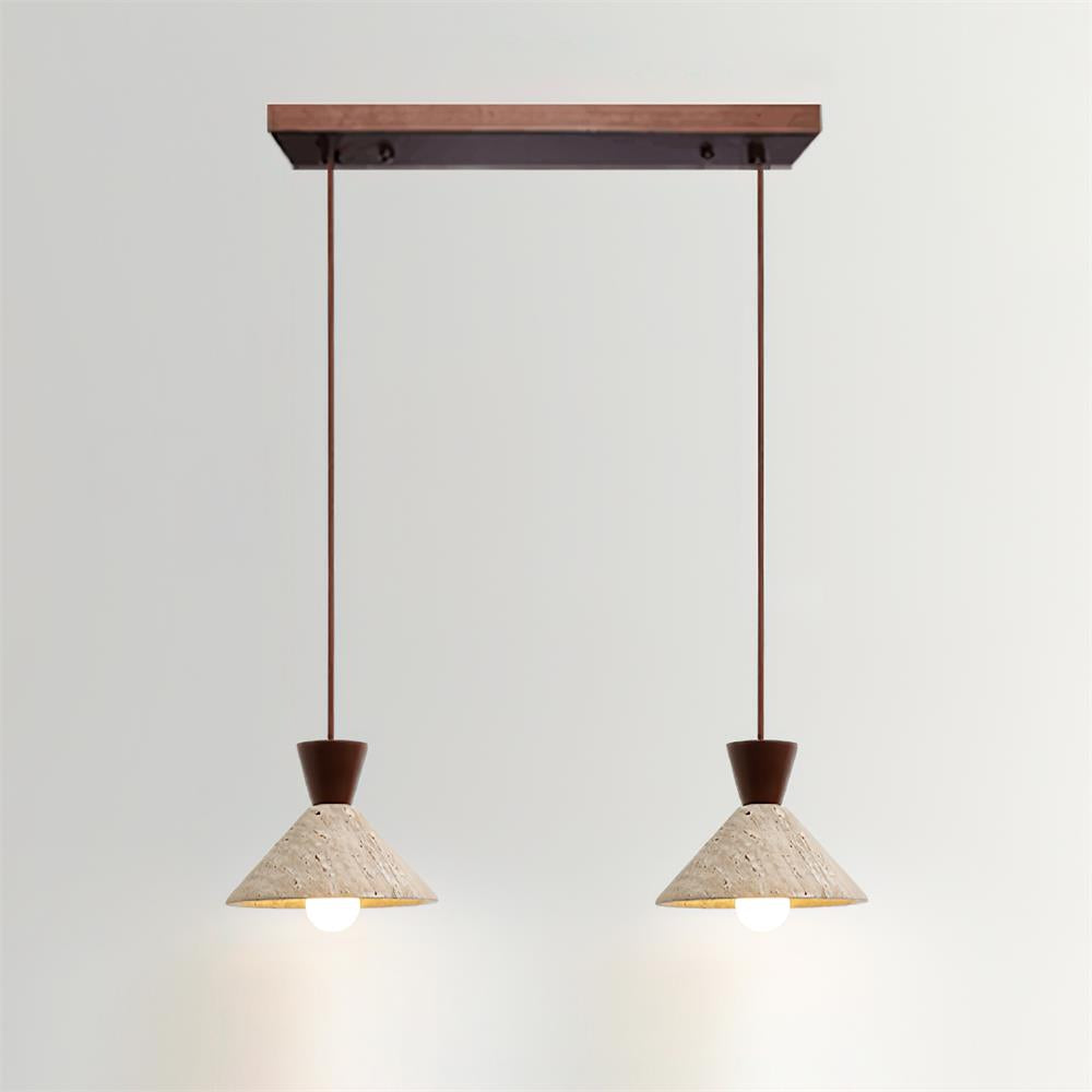 Ritta   Travertine Pendant Lamp Hat Shape