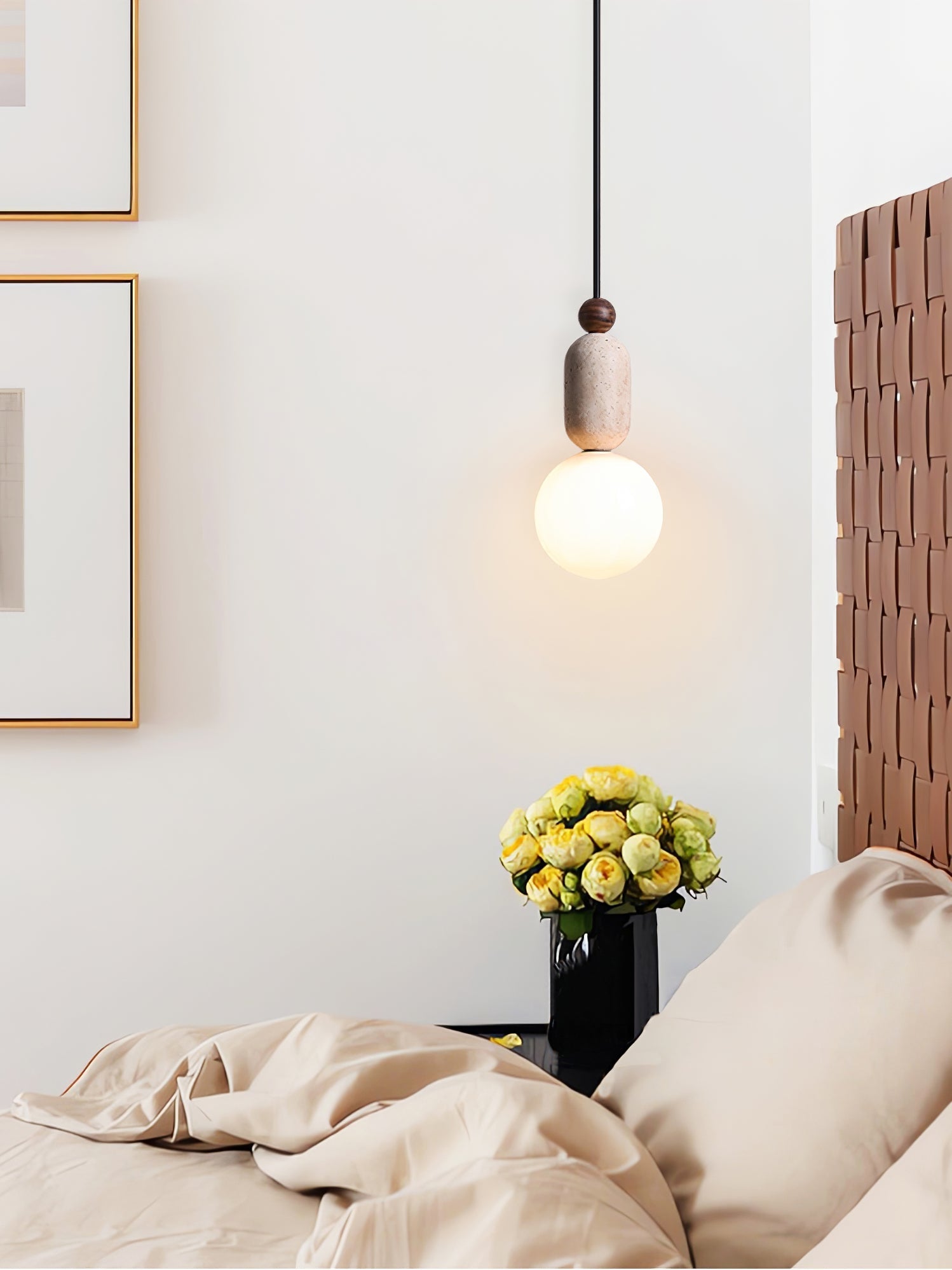Vaarnii Travertine Pendant Light-Neutral Decor