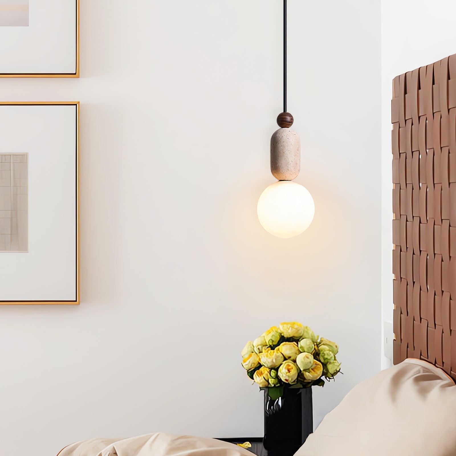 Vaarnii Travertine Pendant Light-Neutral Decor