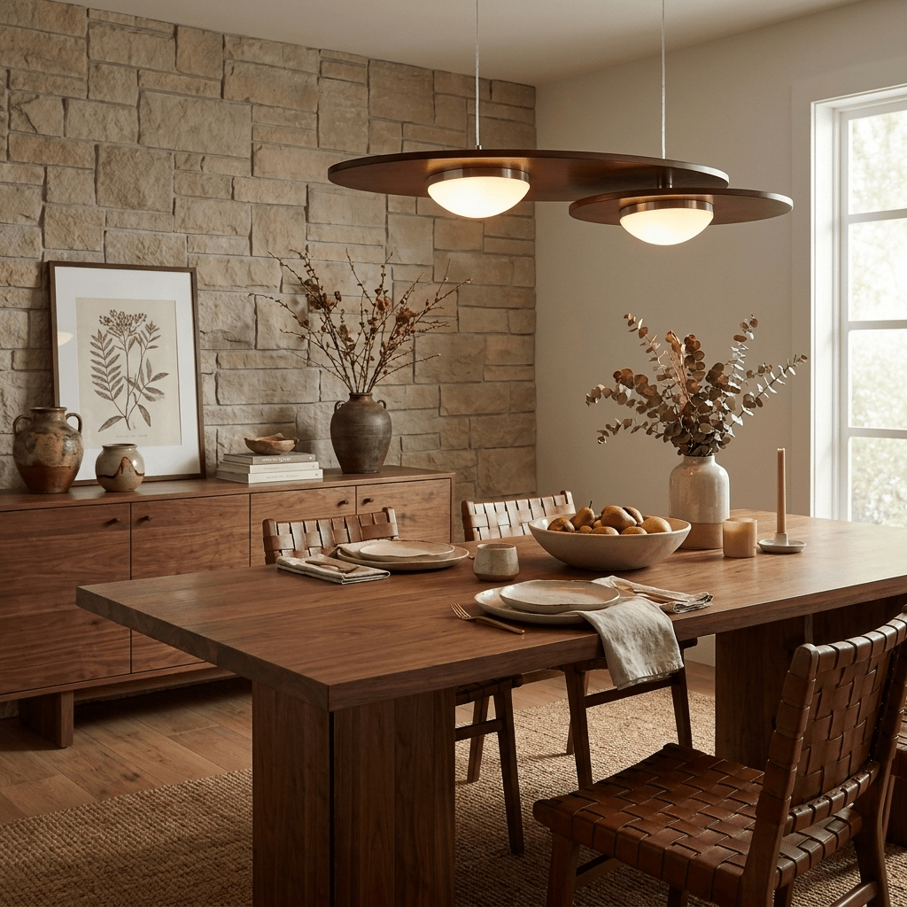 Forma Walnut Linear Pendant Lamp-Neutral Decor