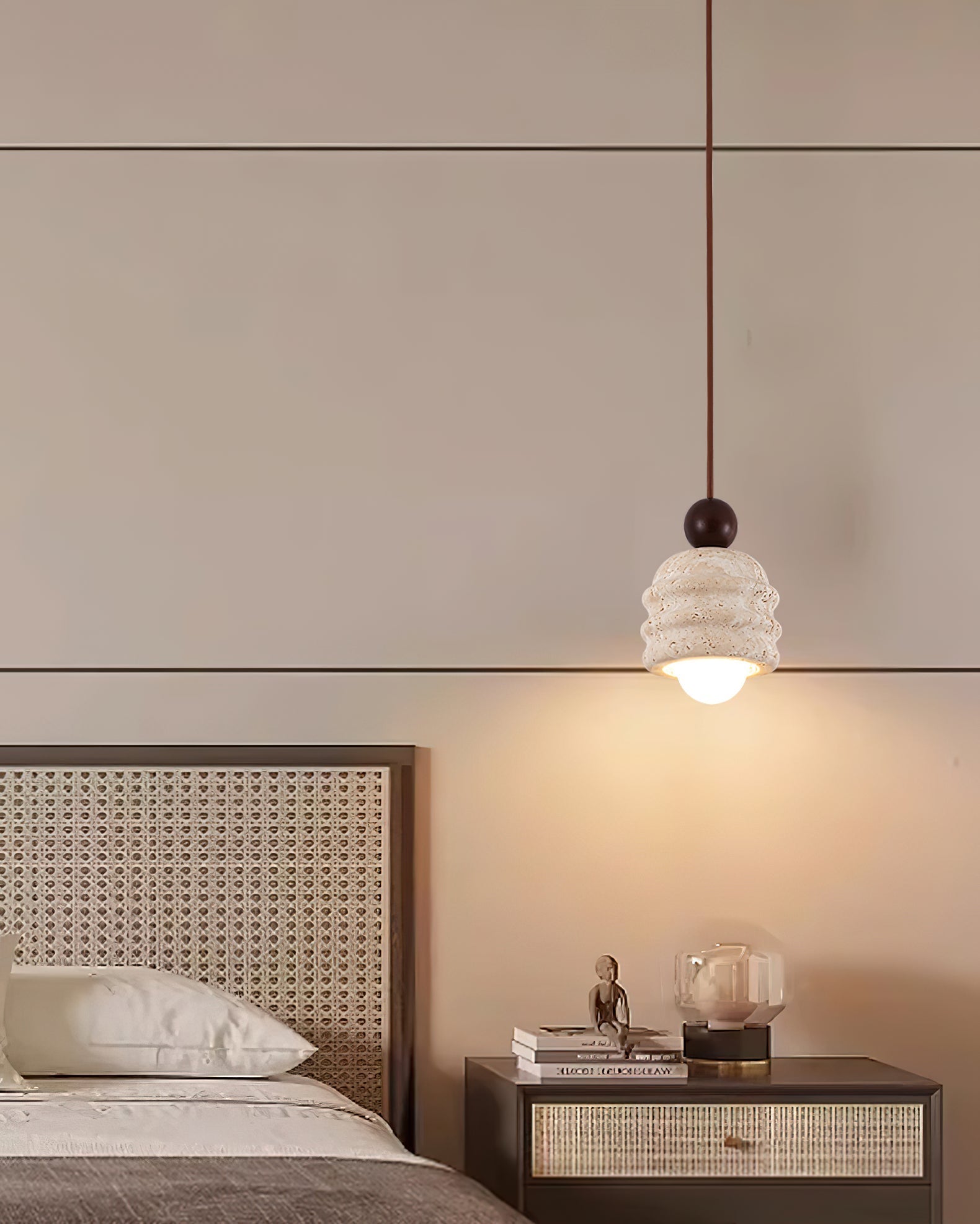 Ritta Travertine Ripple Pendant Light