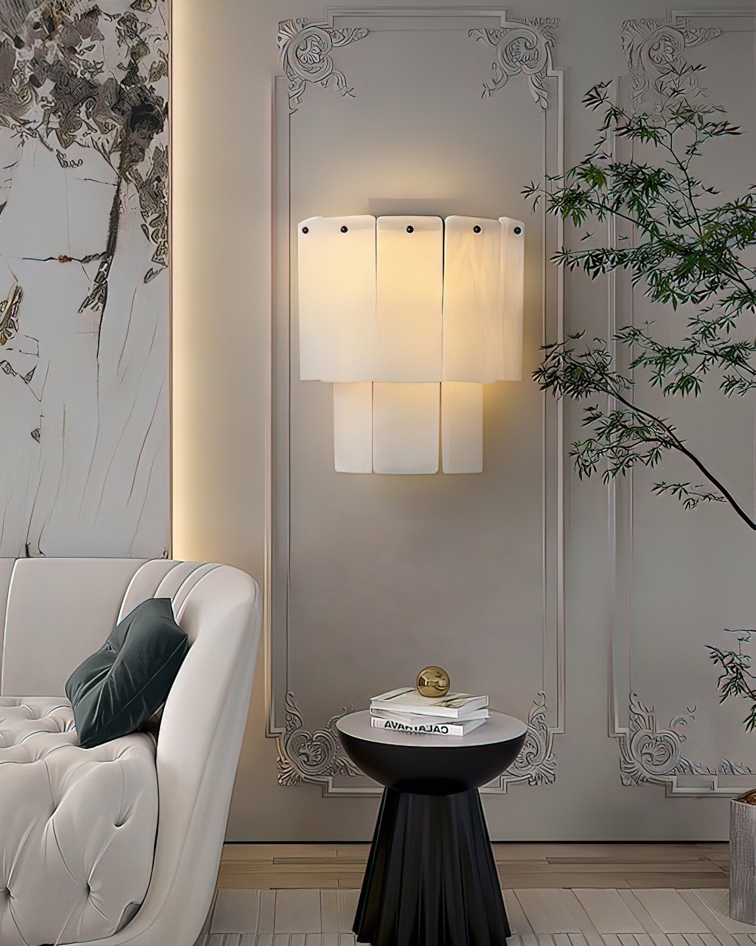 Fractured Alabaster Wall Sconce-Neutral Decor