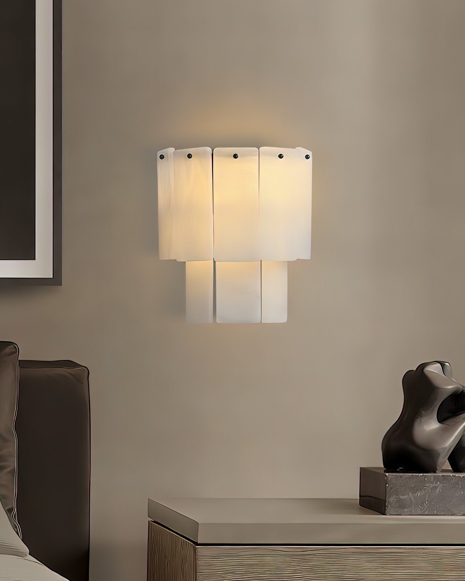 Fractured Alabaster Wall Sconce-Neutral Decor