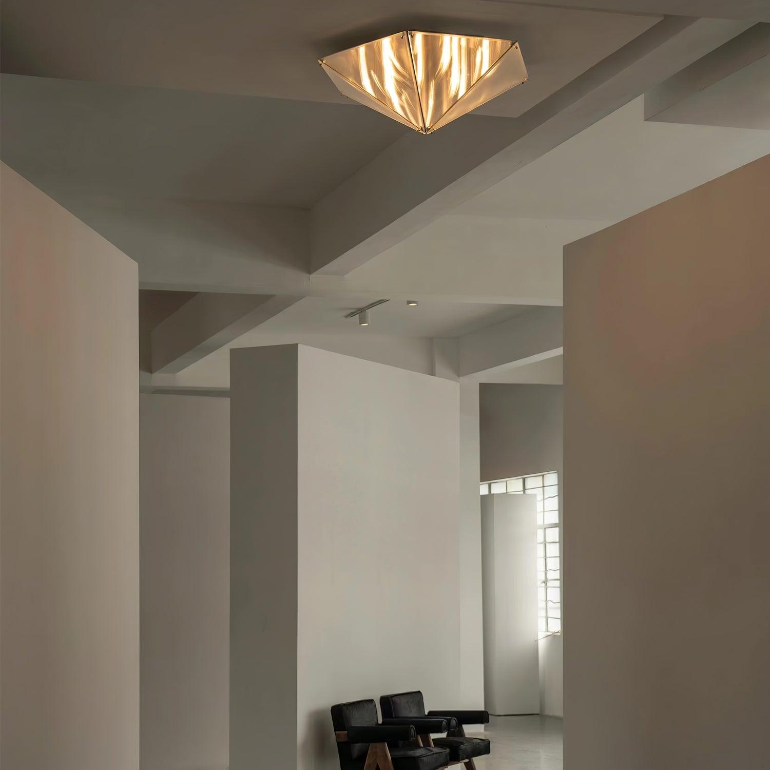 Facet Modern Glass Celing Lamp-Neutral Decor
