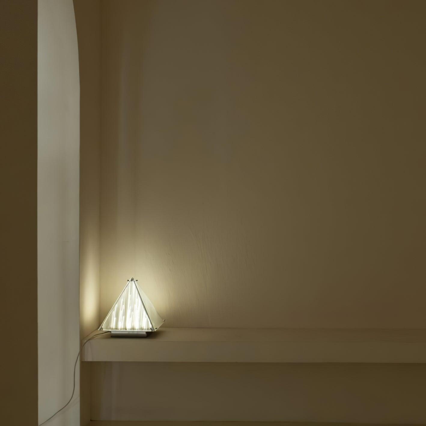 Mymiryre Pyramid Glass Table Lamp-Neutral Decor