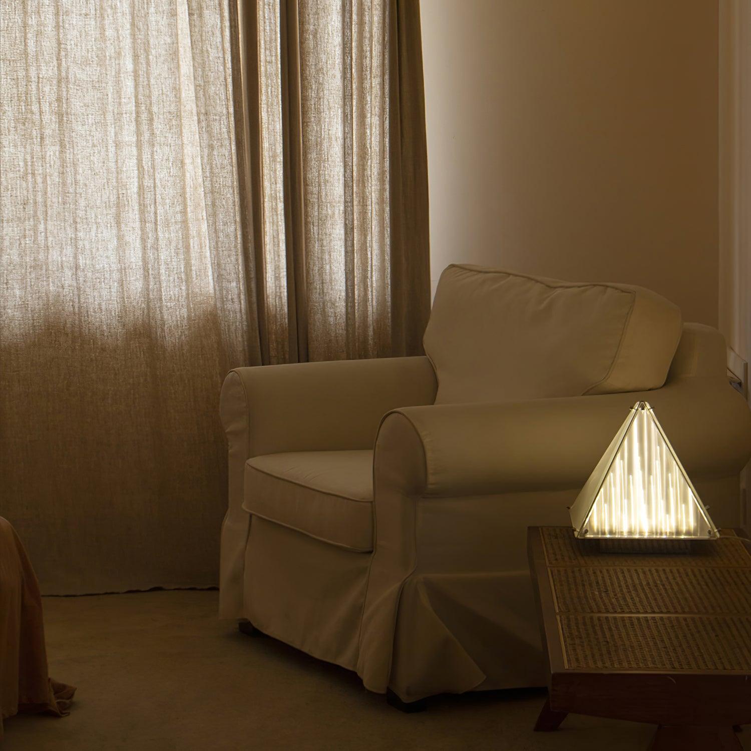 Mymiryre Pyramid Glass Table Lamp-Neutral Decor
