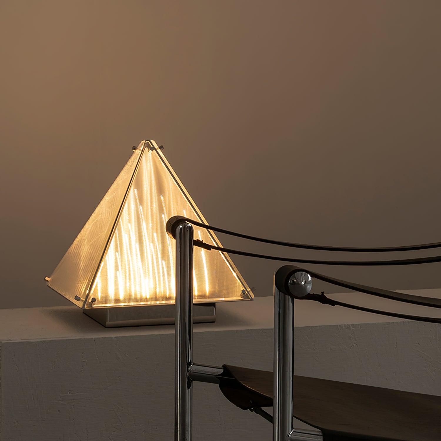 Mymiryre Pyramid Glass Table Lamp-Neutral Decor