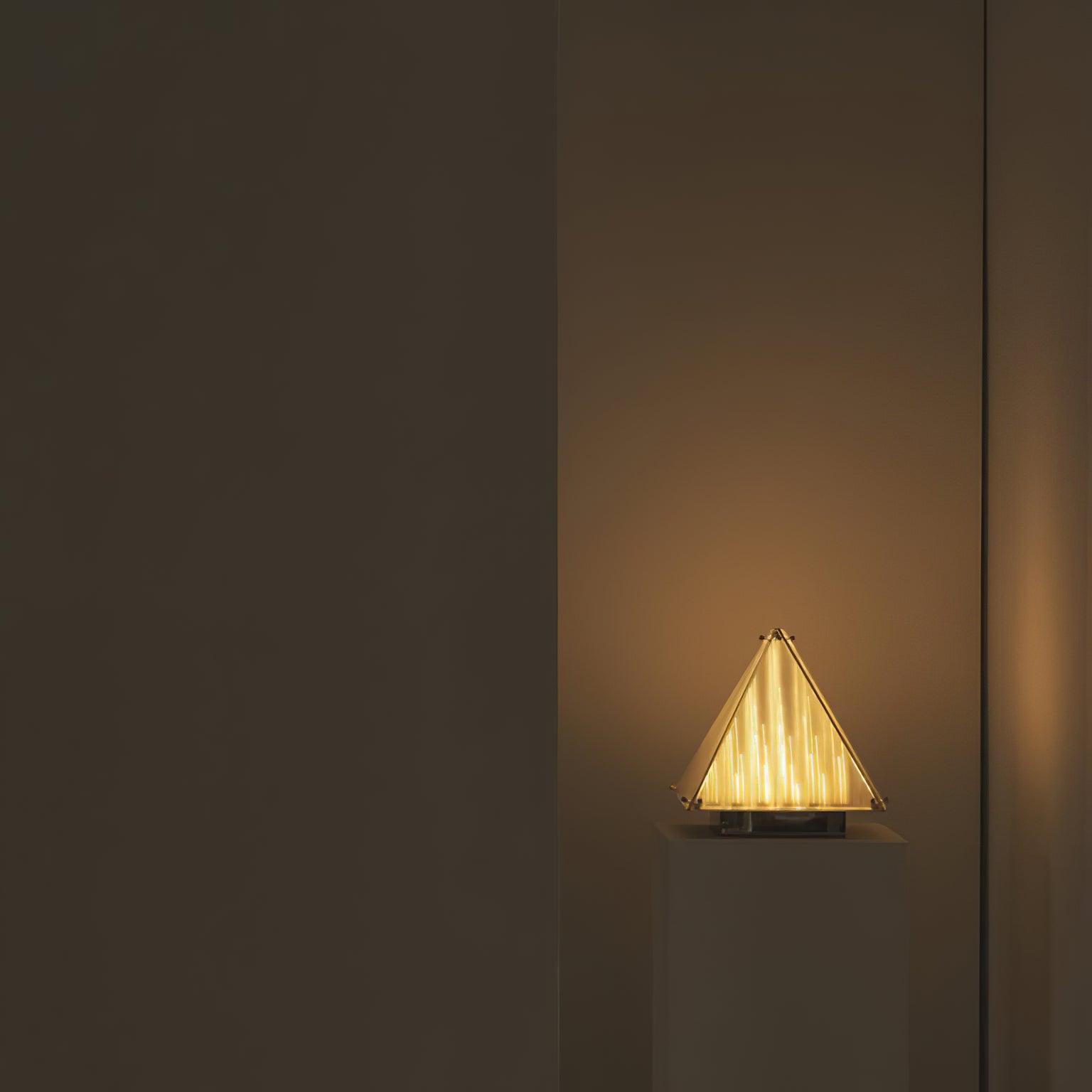 Mymiryre Pyramid Glass Table Lamp-Neutral Decor