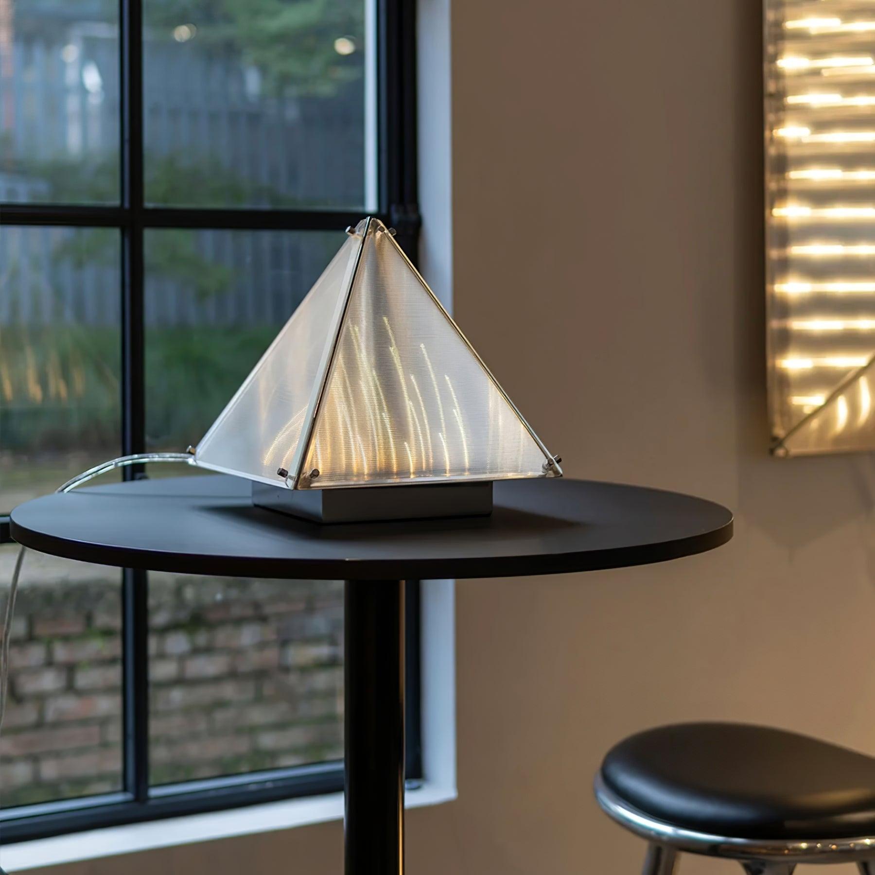 Mymiryre Pyramid Glass Table Lamp-Neutral Decor