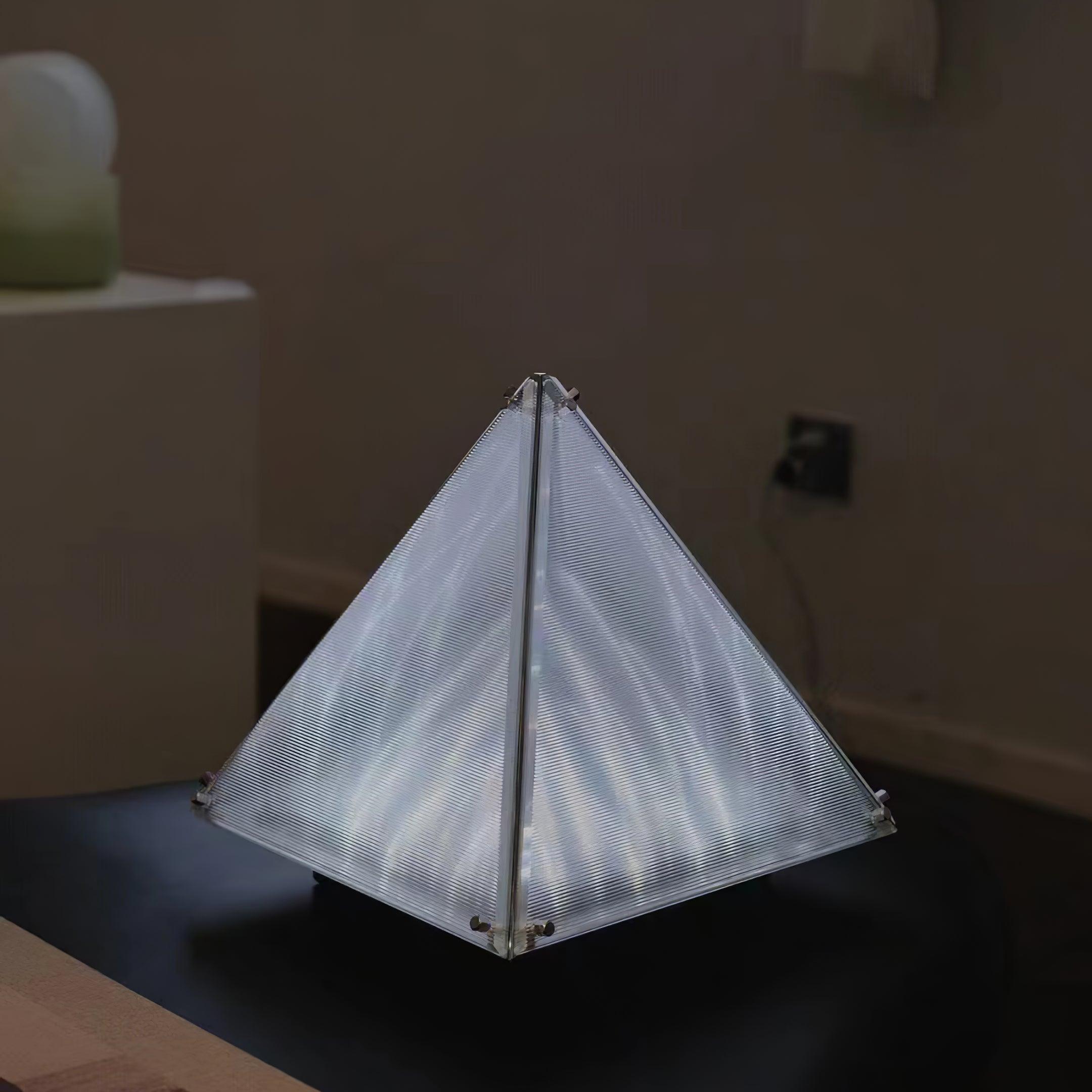 Mymiryre Pyramid Glass Table Lamp-Neutral Decor