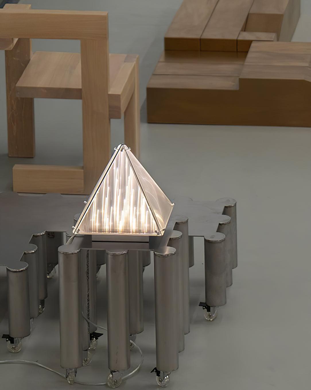 Mymiryre Pyramid Glass Table Lamp-Neutral Decor