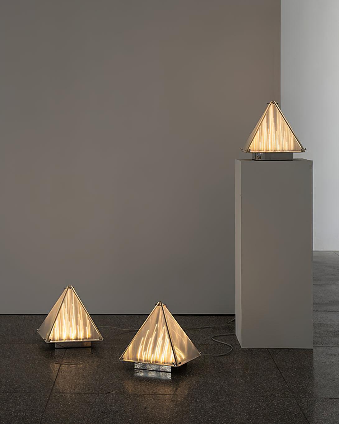 Mymiryre Pyramid Glass Table Lamp-Neutral Decor