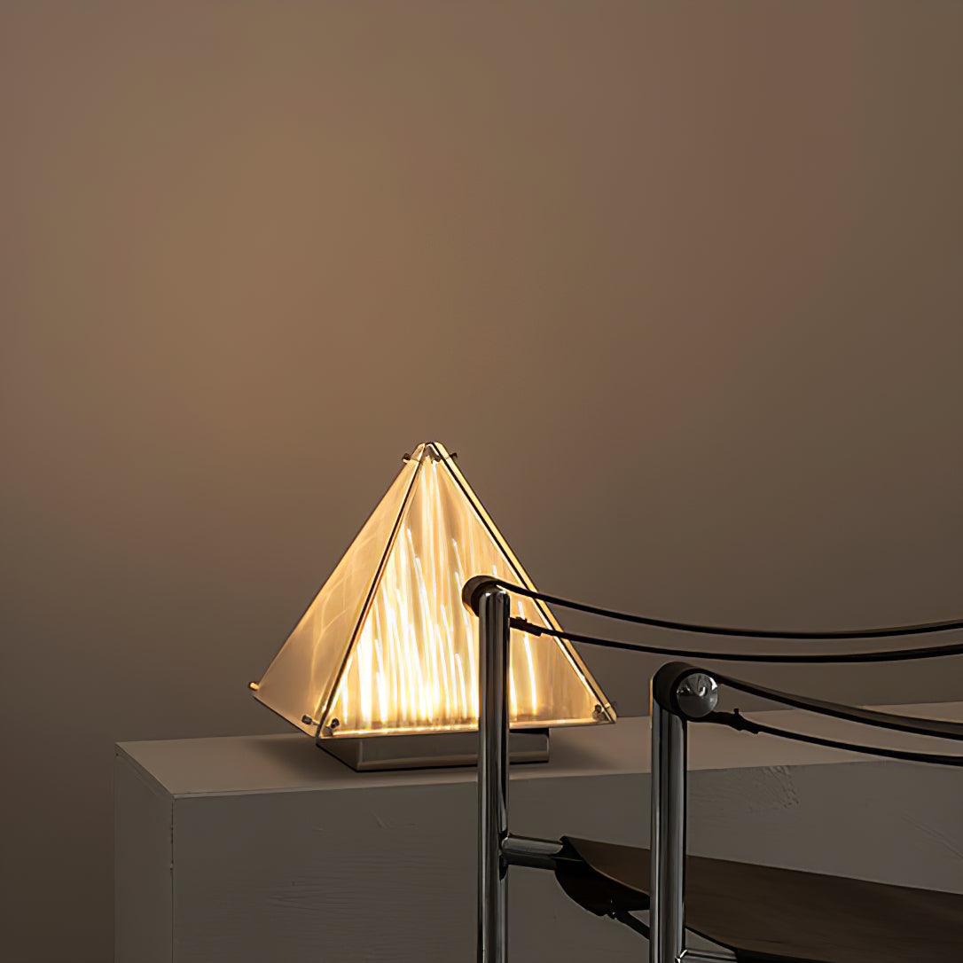 Mymiryre Pyramid Glass Table Lamp-Neutral Decor