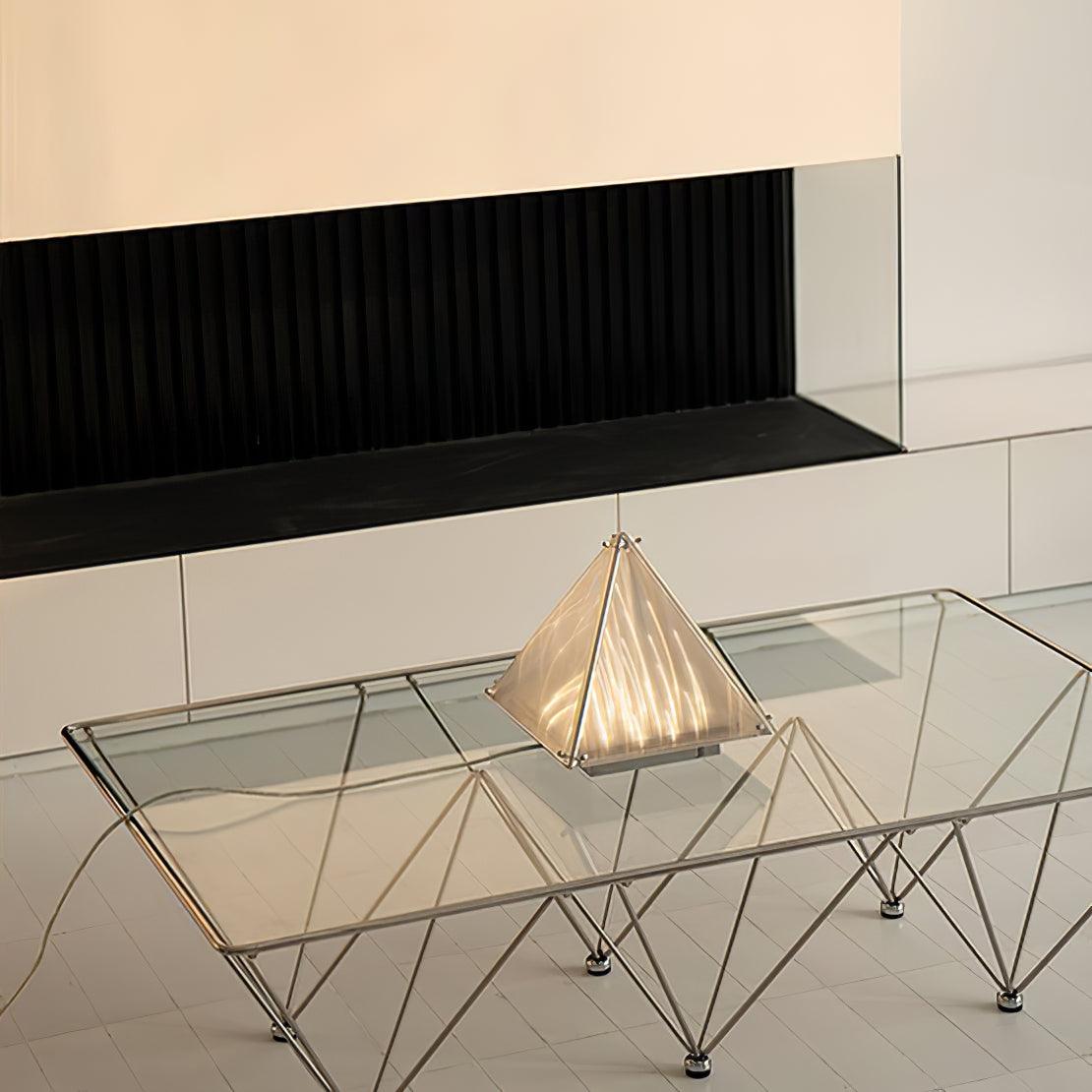 Mymiryre Pyramid Glass Table Lamp-Neutral Decor