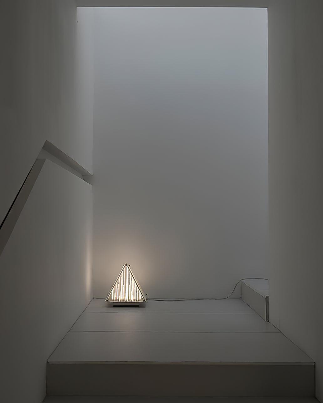 Mymiryre Pyramid Glass Table Lamp-Neutral Decor