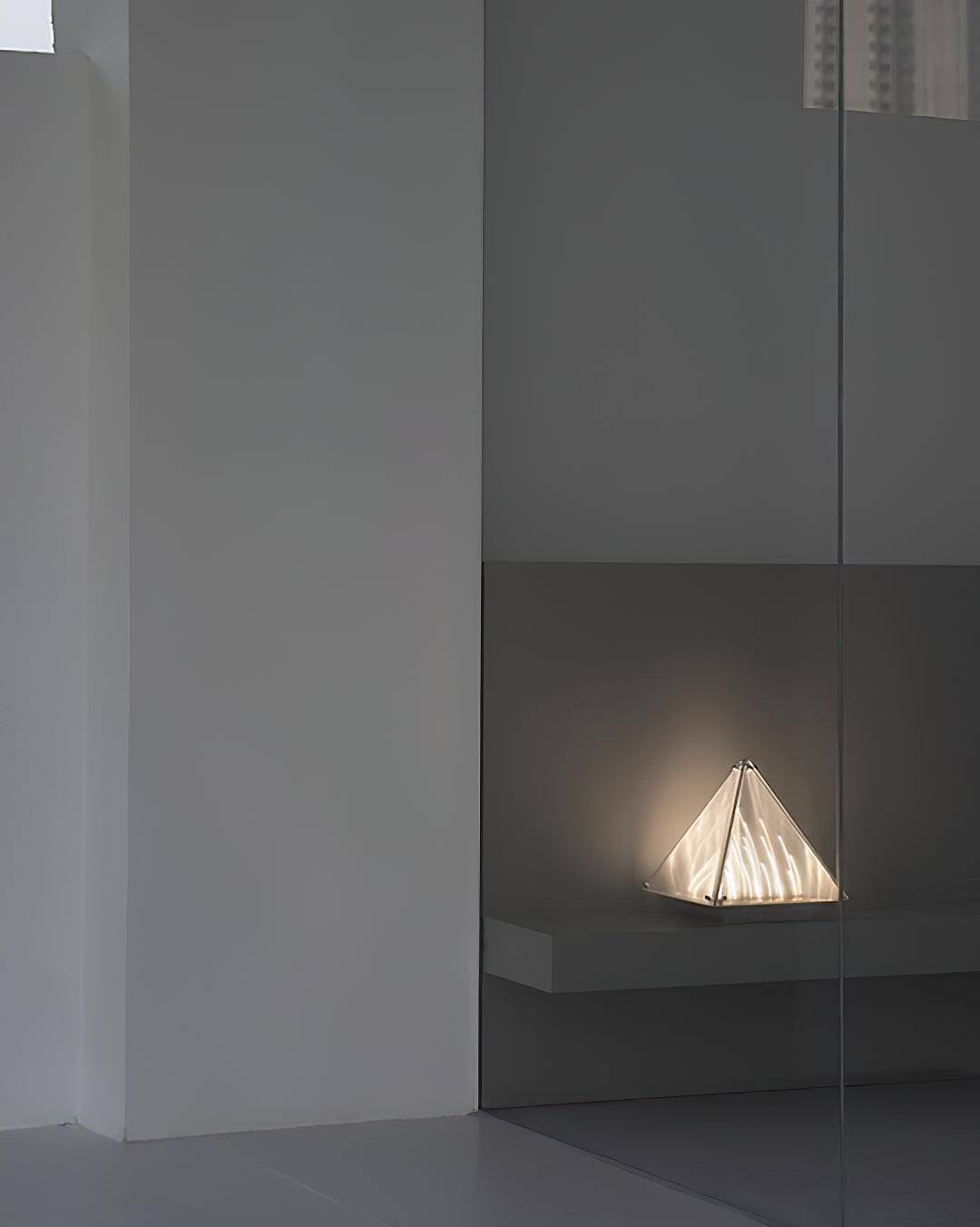 Mymiryre Pyramid Glass Table Lamp-Neutral Decor