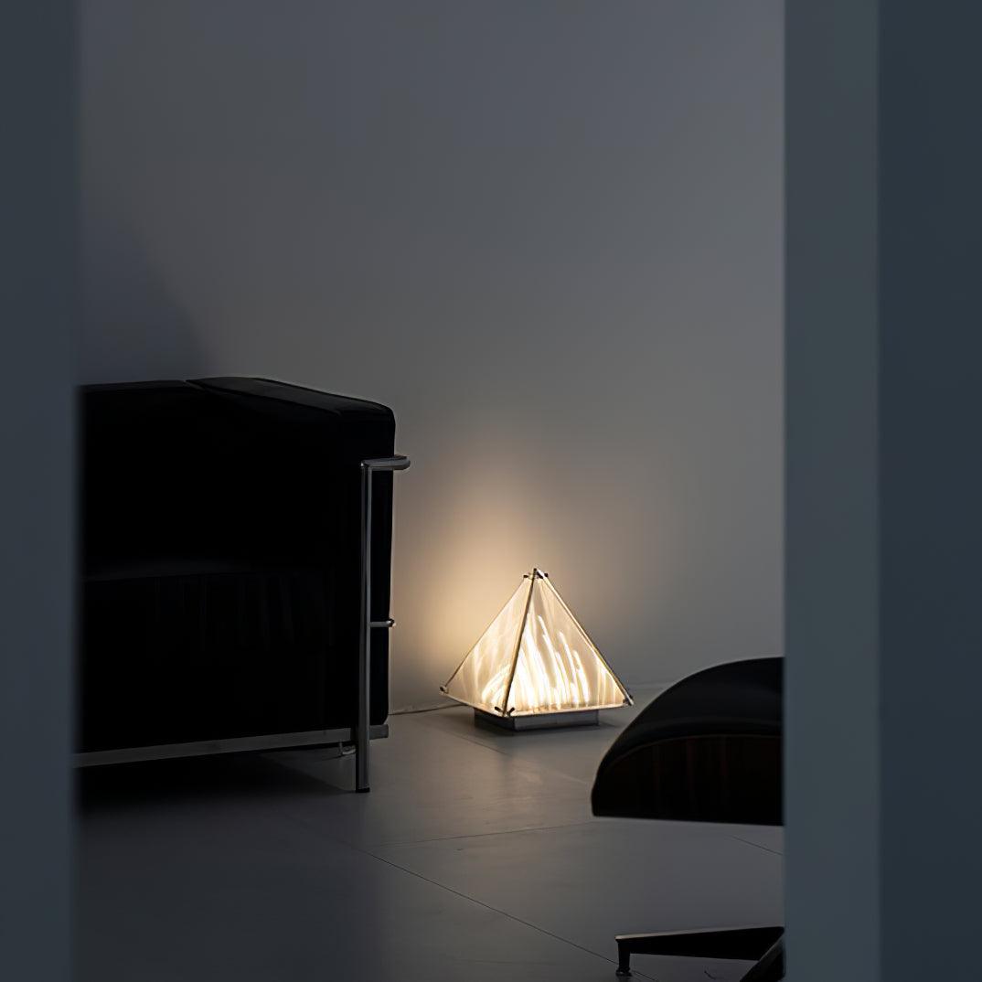 Mymiryre Pyramid Glass Table Lamp-Neutral Decor