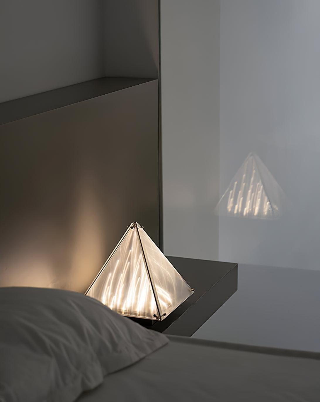Mymiryre Pyramid Glass Table Lamp-Neutral Decor
