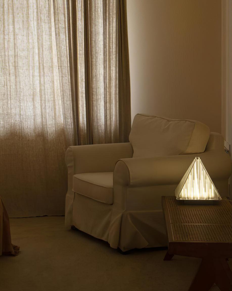 Mymiryre Pyramid Glass Table Lamp-Neutral Decor