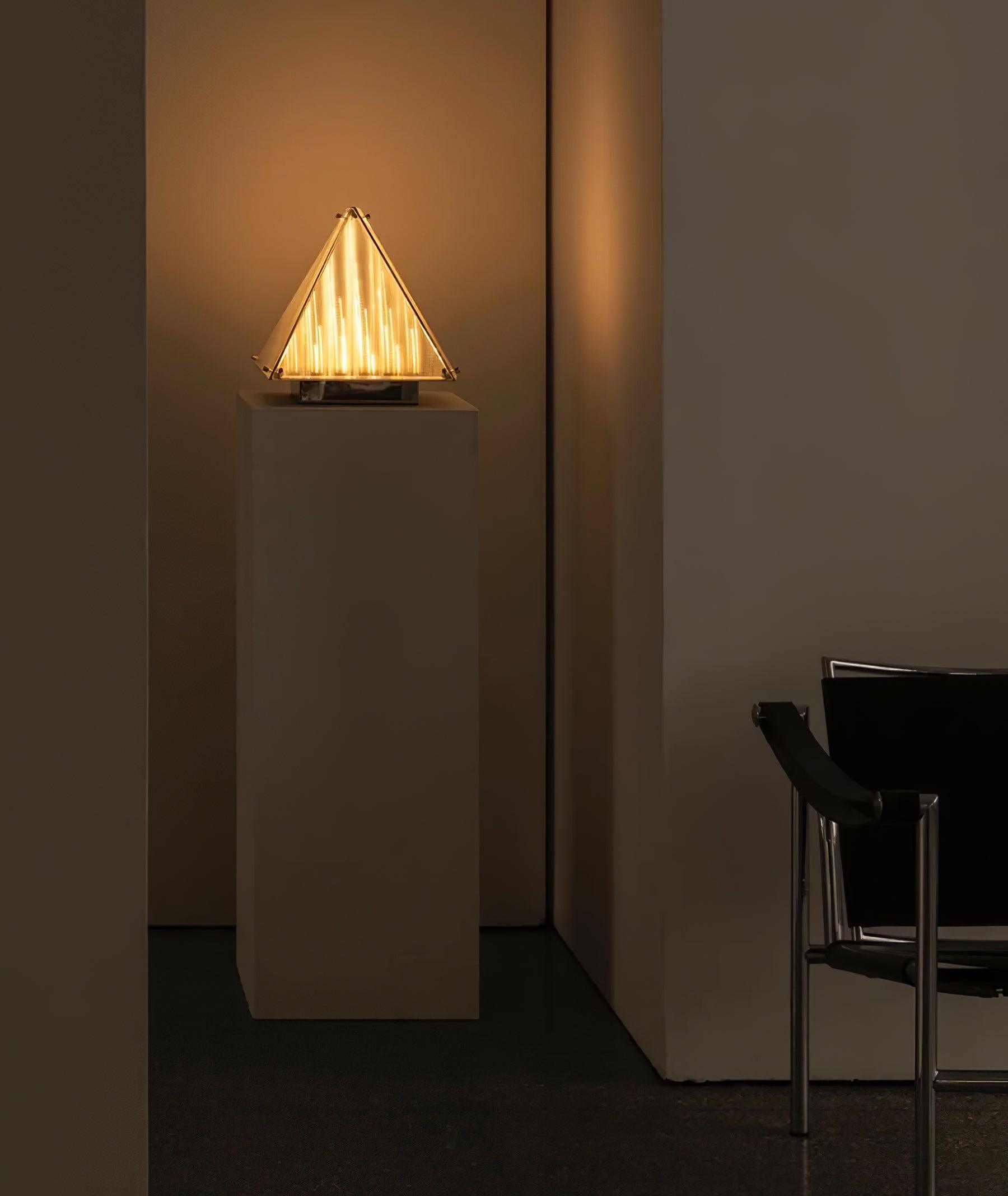 Mymiryre Pyramid Glass Table Lamp-Neutral Decor