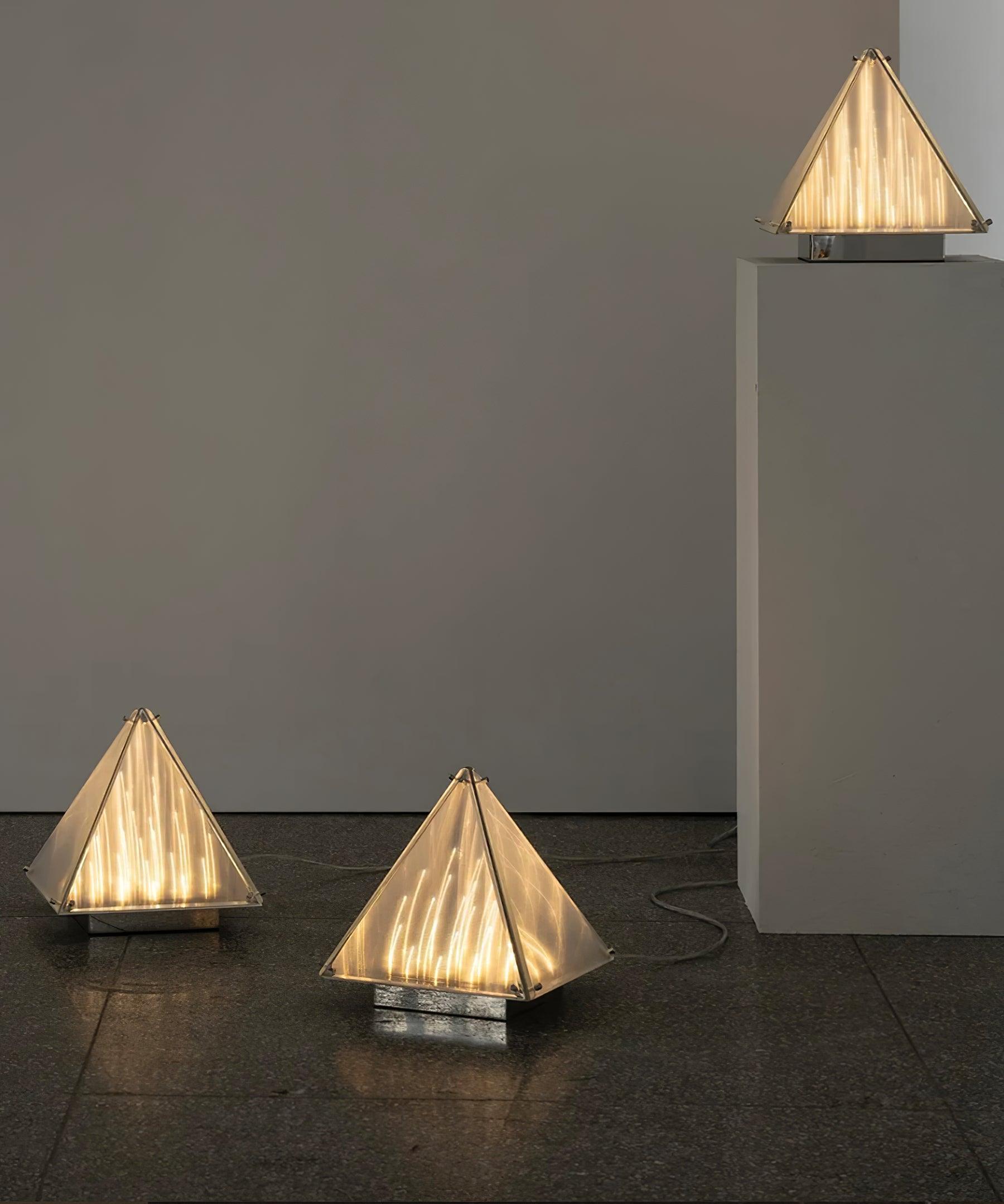 Mymiryre Pyramid Glass Table Lamp-Neutral Decor