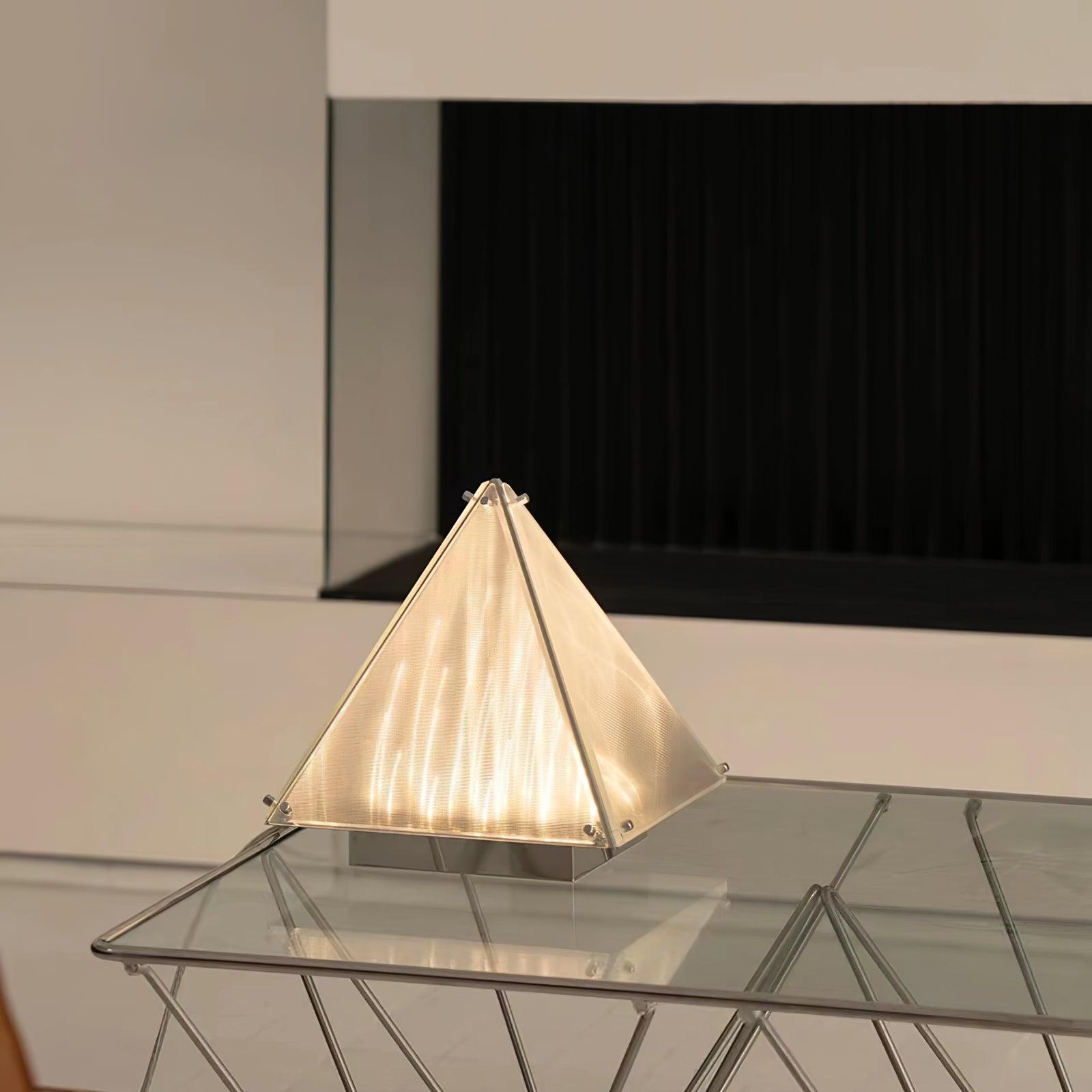 Mymiryre Pyramid Glass Table Lamp-Neutral Decor