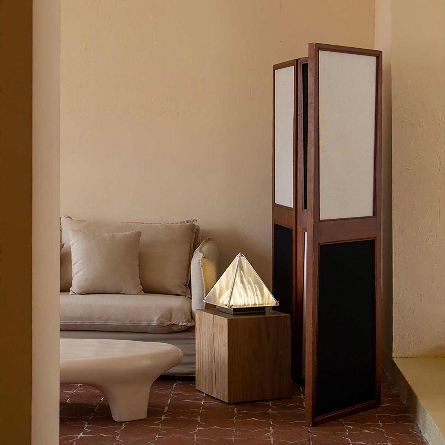 Mymiryre Pyramid Glass Table Lamp-Neutral Decor