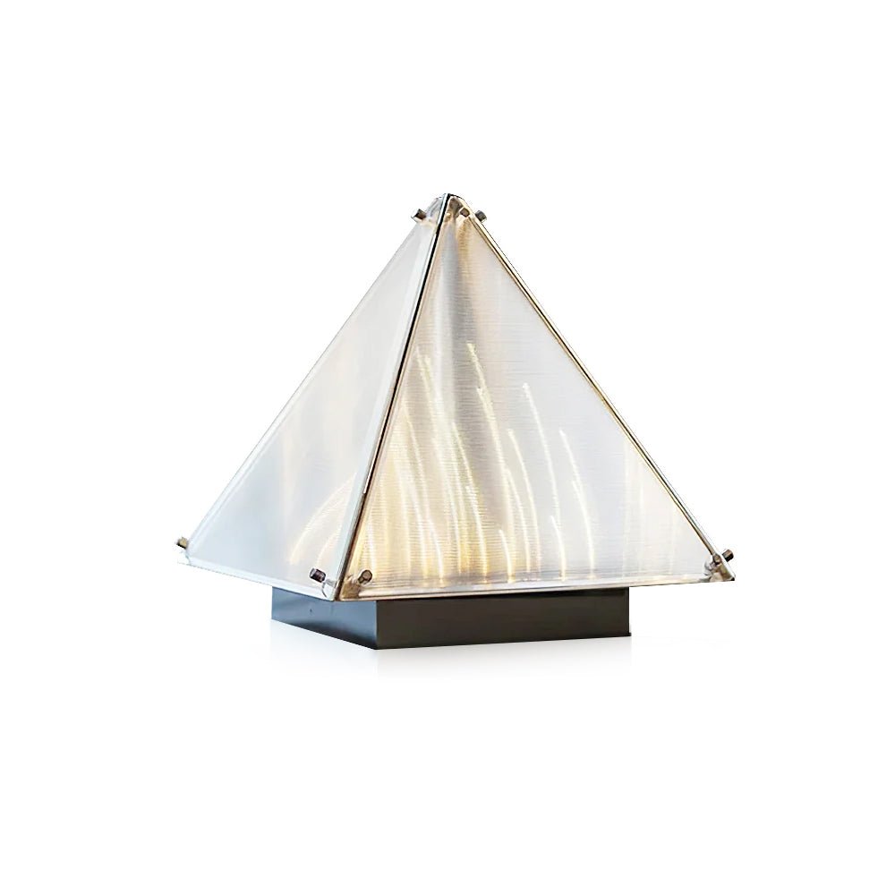 Mymiryre Pyramid Glass Table Lamp-Neutral Decor