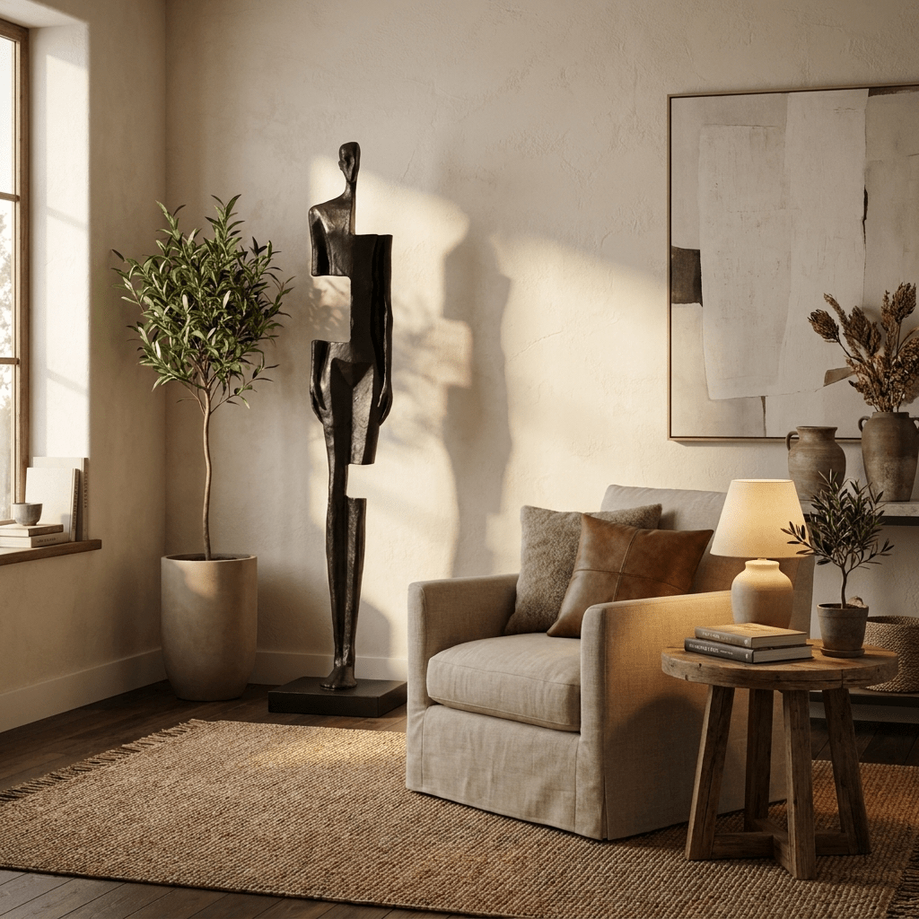 Fragmented Form Sculpture-Neutral Decor