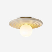 Ceiling Light Metal Body Resin Rippled Canopy Organic Minimalist