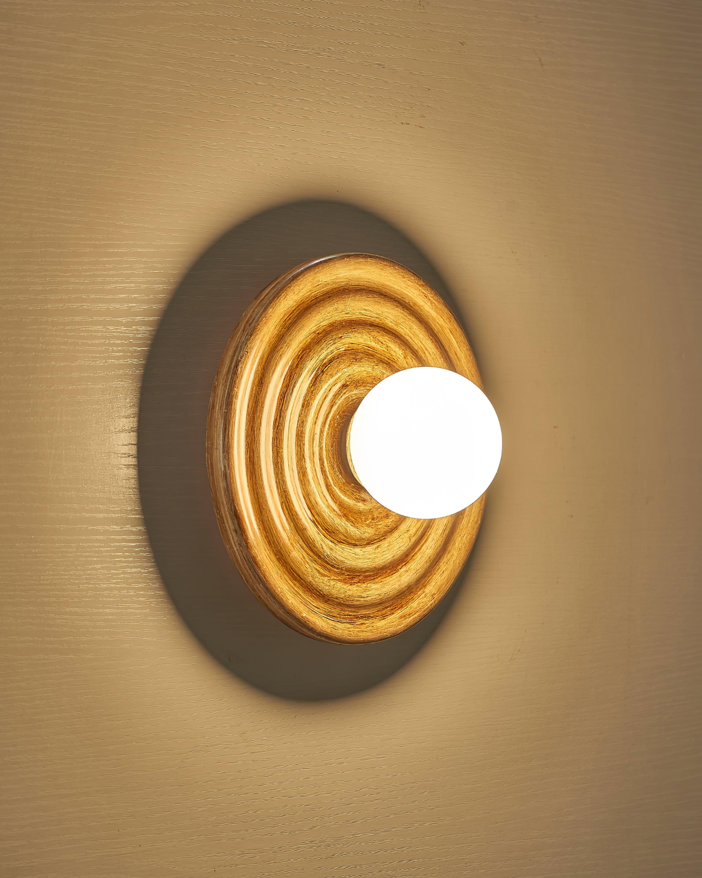 Ceiling Light Metal Body Resin Rippled Canopy Organic Minimalist