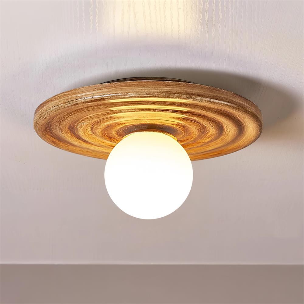 Ceiling Light Metal Body Resin Rippled Canopy Organic Minimalist