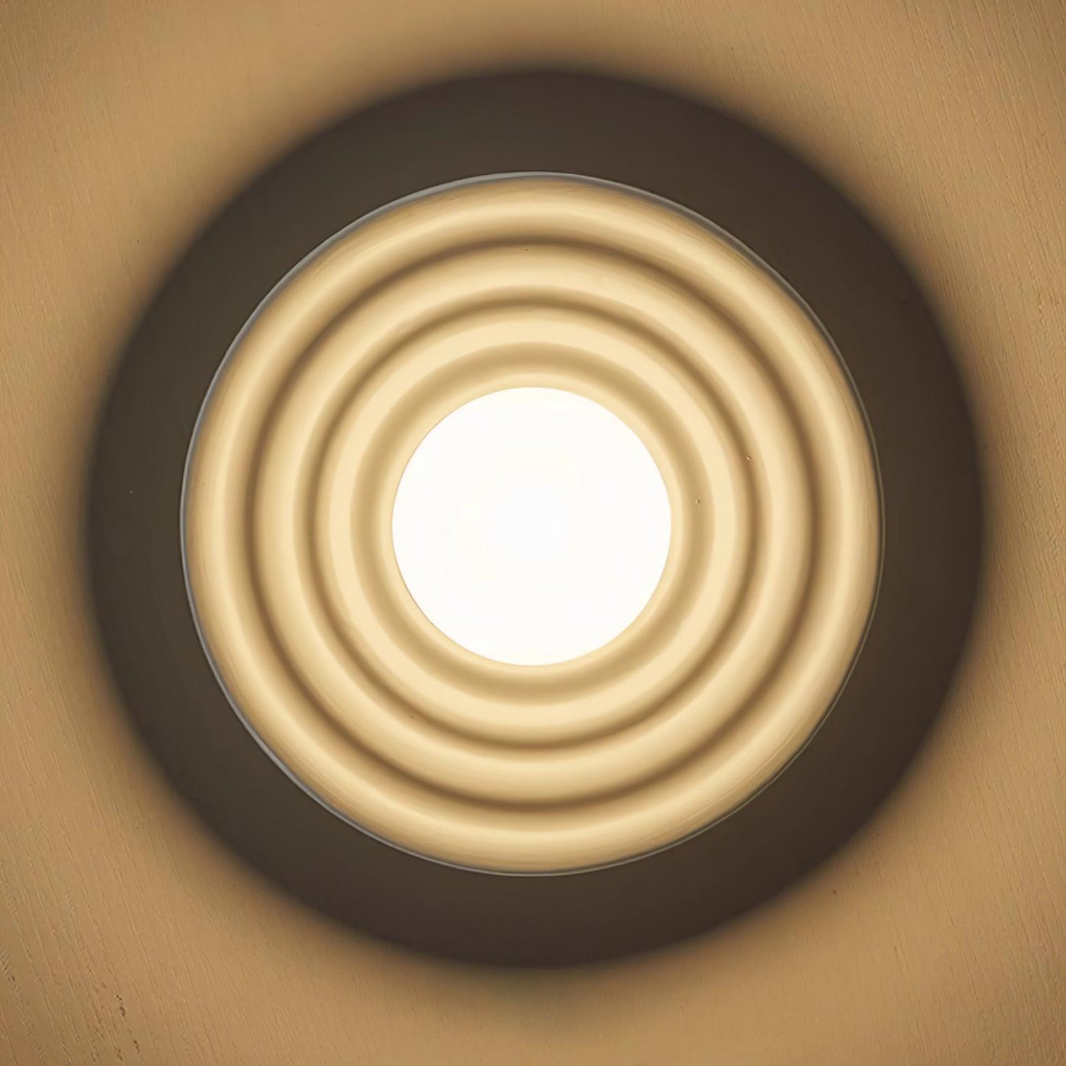 Ceiling Light Metal Body Resin Rippled Canopy Organic Minimalist