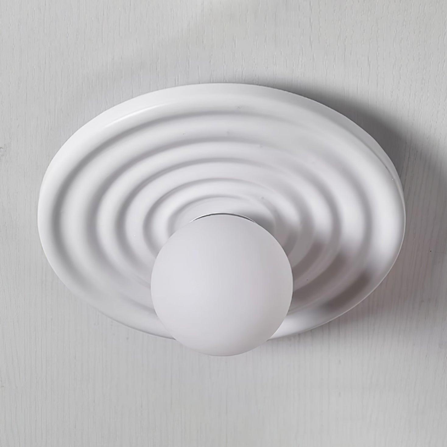 Ceiling Light Metal Body Resin Rippled Canopy Organic Minimalist