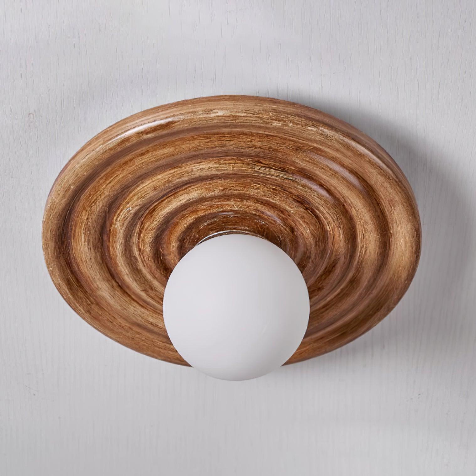 Ceiling Light Metal Body Resin Rippled Canopy Organic Minimalist