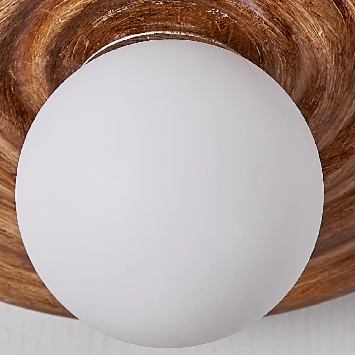 Ceiling Light Metal Body Resin Rippled Canopy Organic Minimalist