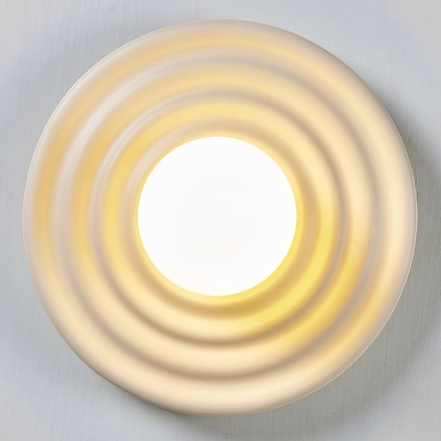 Ceiling Light Metal Body Resin Rippled Canopy Organic Minimalist