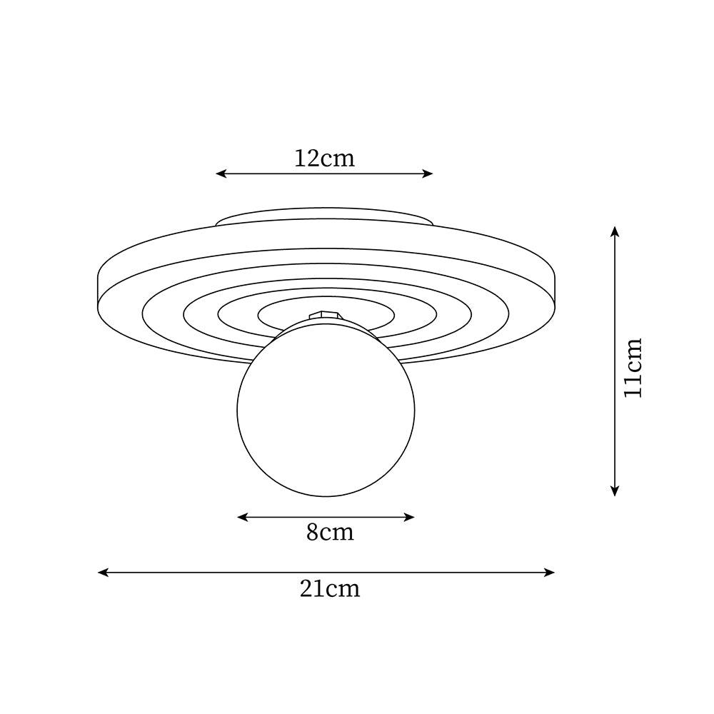 Ceiling Light Metal Body Resin Rippled Canopy Organic Minimalist