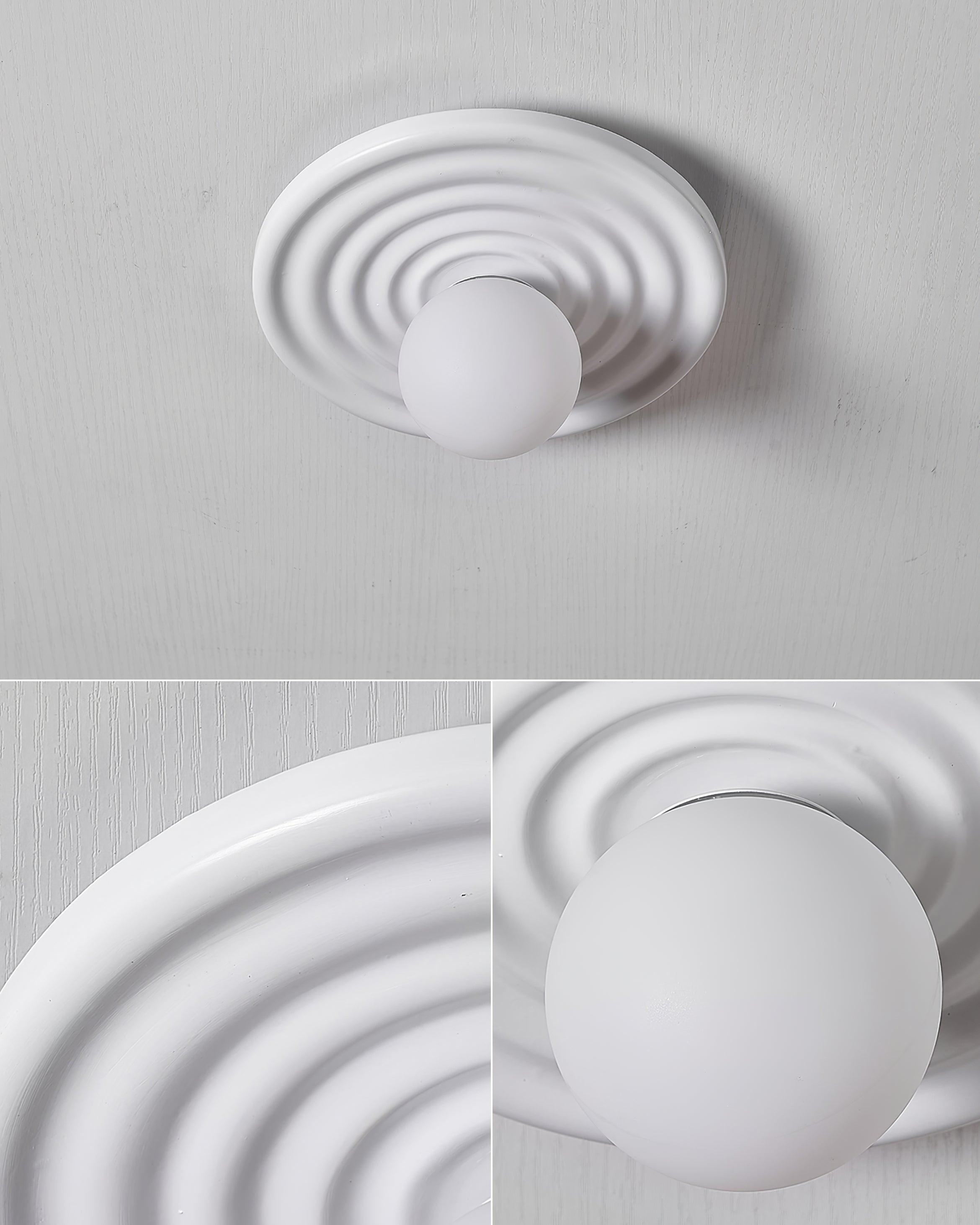Ceiling Light Metal Body Resin Rippled Canopy Organic Minimalist