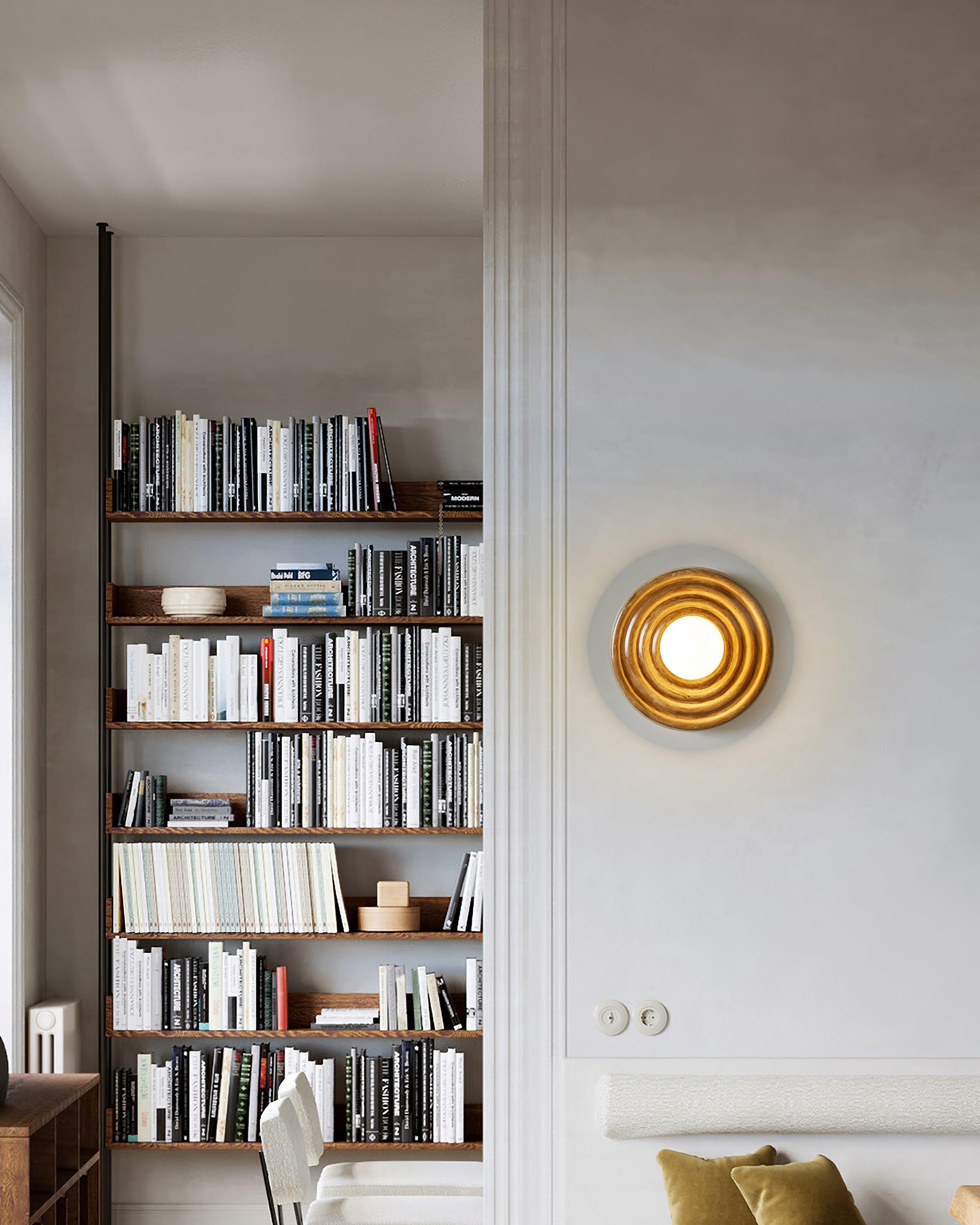 Ceiling Light Metal Body Resin Rippled Canopy Organic Minimalist