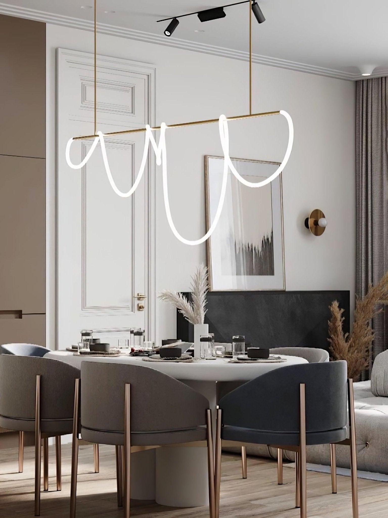 Vocor Chandelier Flexible Silicone Curve Modern Elegant-Neutral Decor
