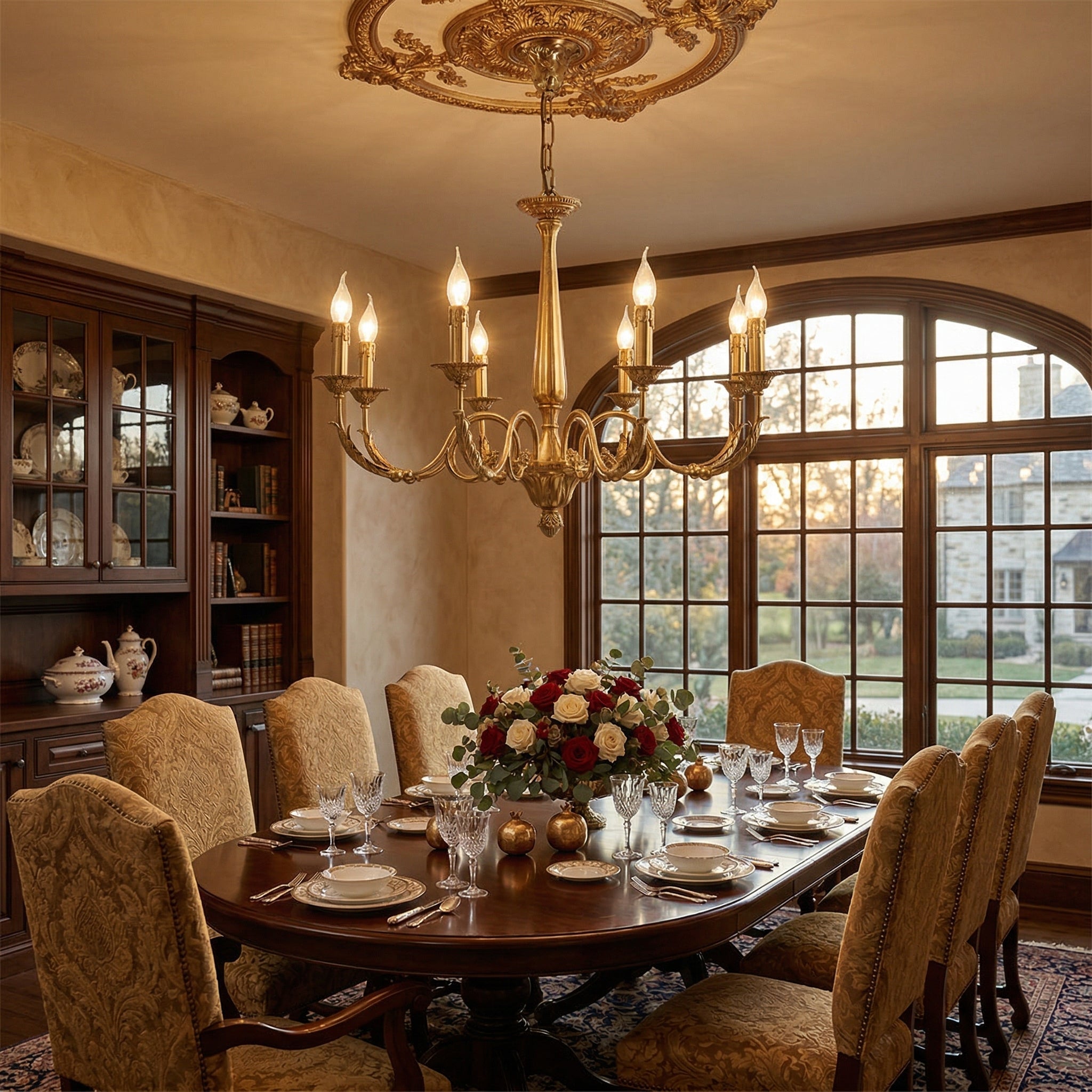 The 3-head version of the Winchester Brass Chandelier.
