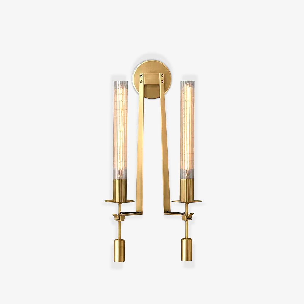 Ceshaisra French Classicism Plug-in Brass Glass Wall Lamp-Neutral Decor
