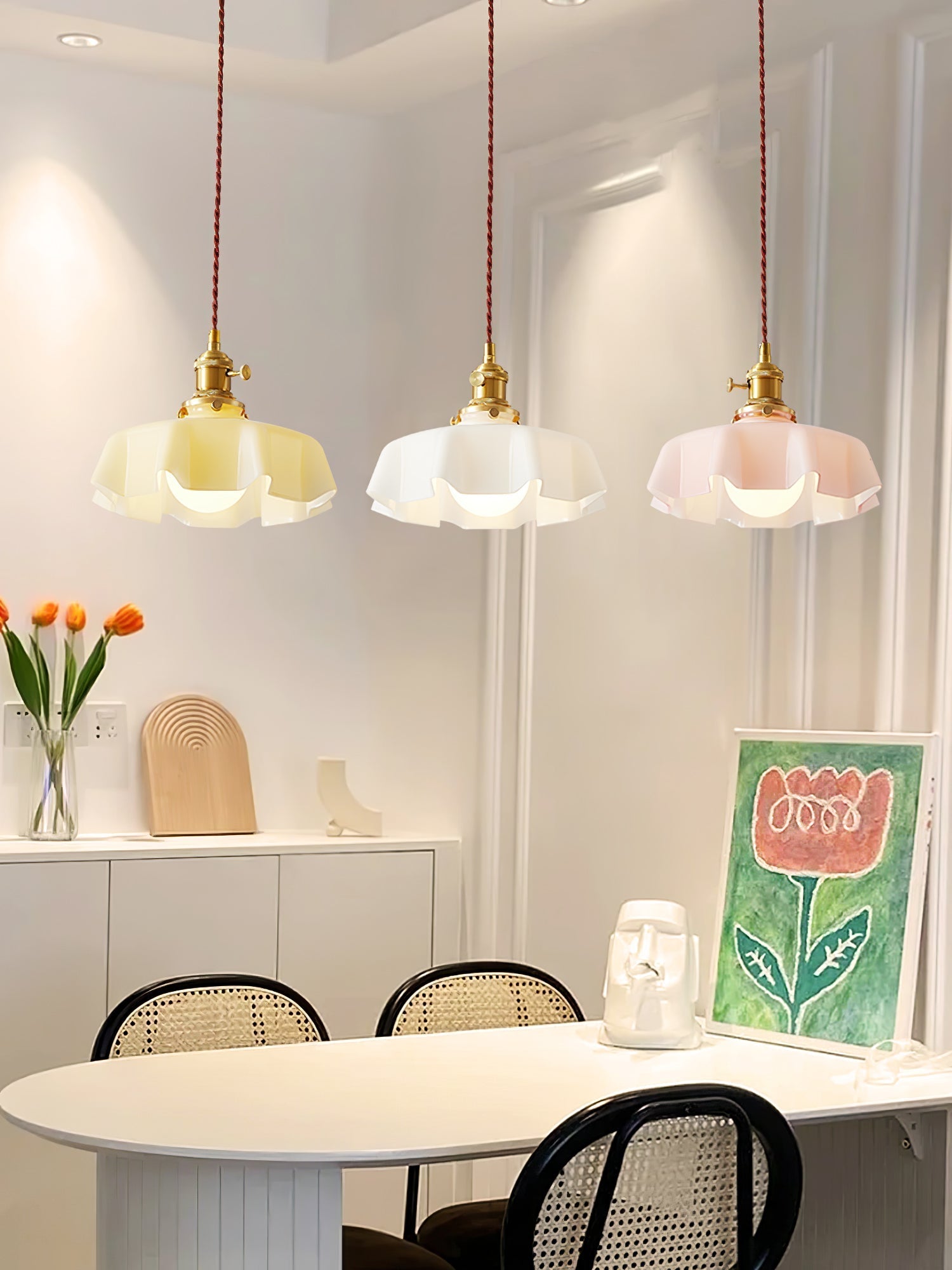 Lustra Pendant Light French Flower for Dining Room-Neutral Decor