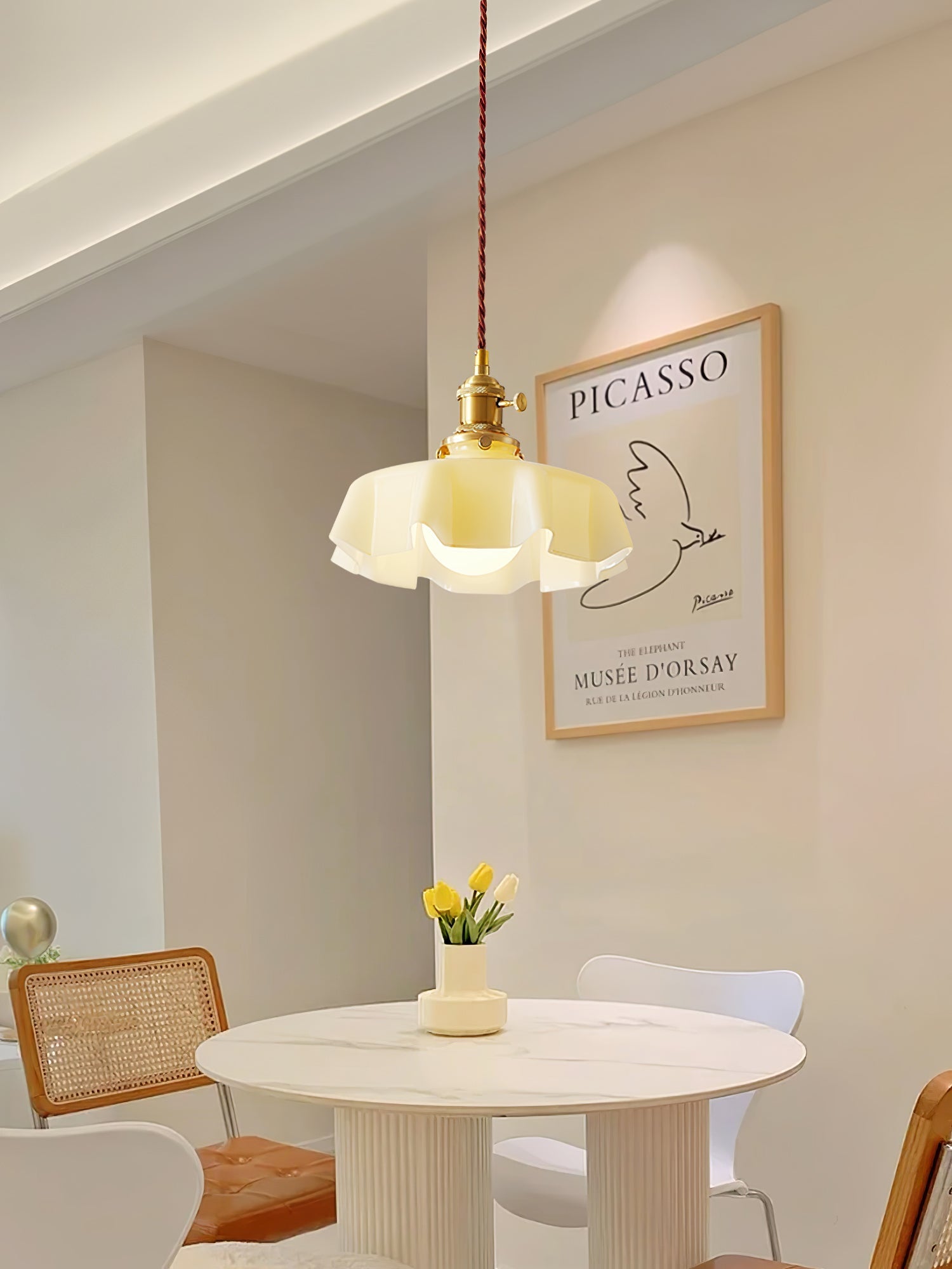 Lustra Pendant Light French Flower for Dining Room-Neutral Decor