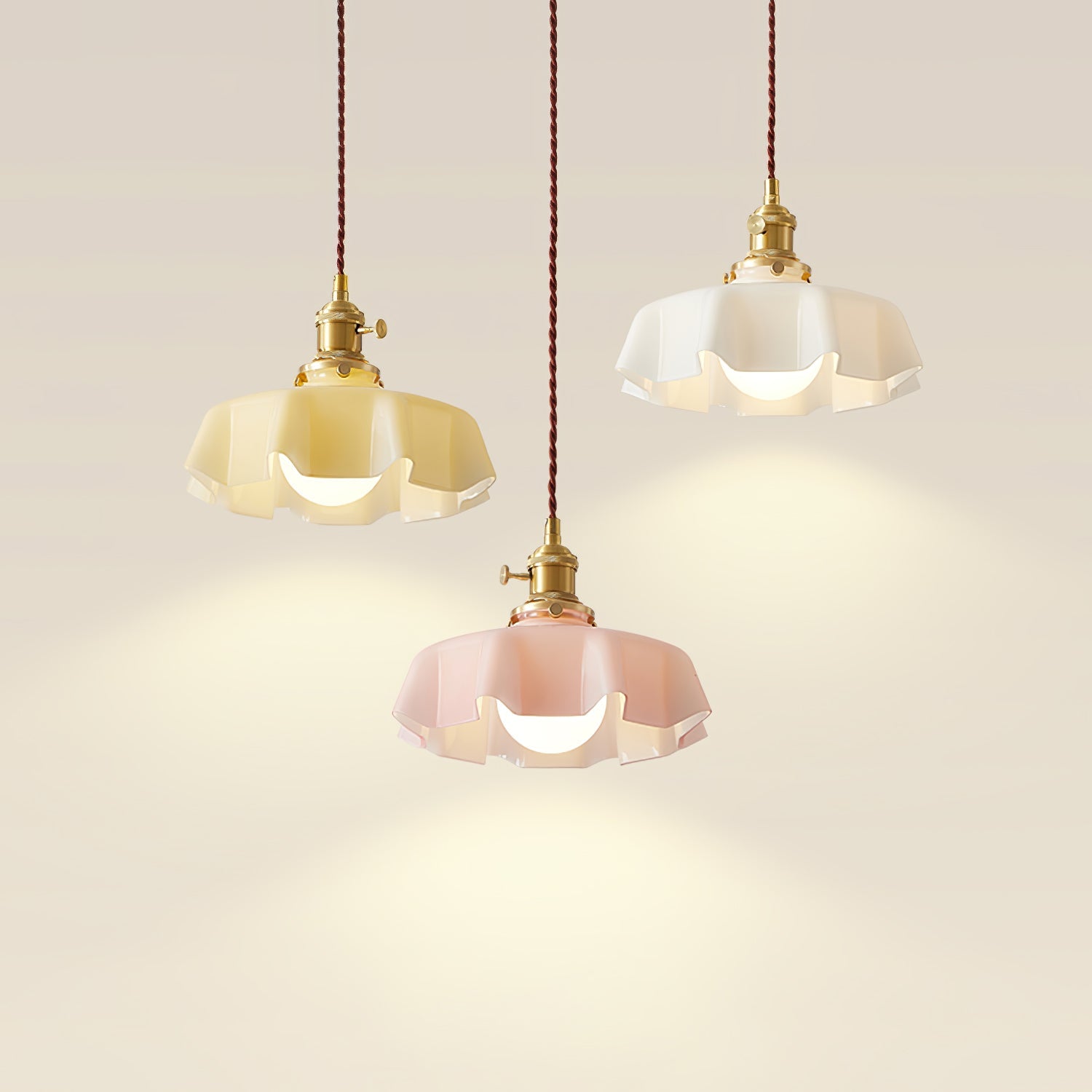 Civen Farmhouse Ruffled Pendant Light - Neutralighting