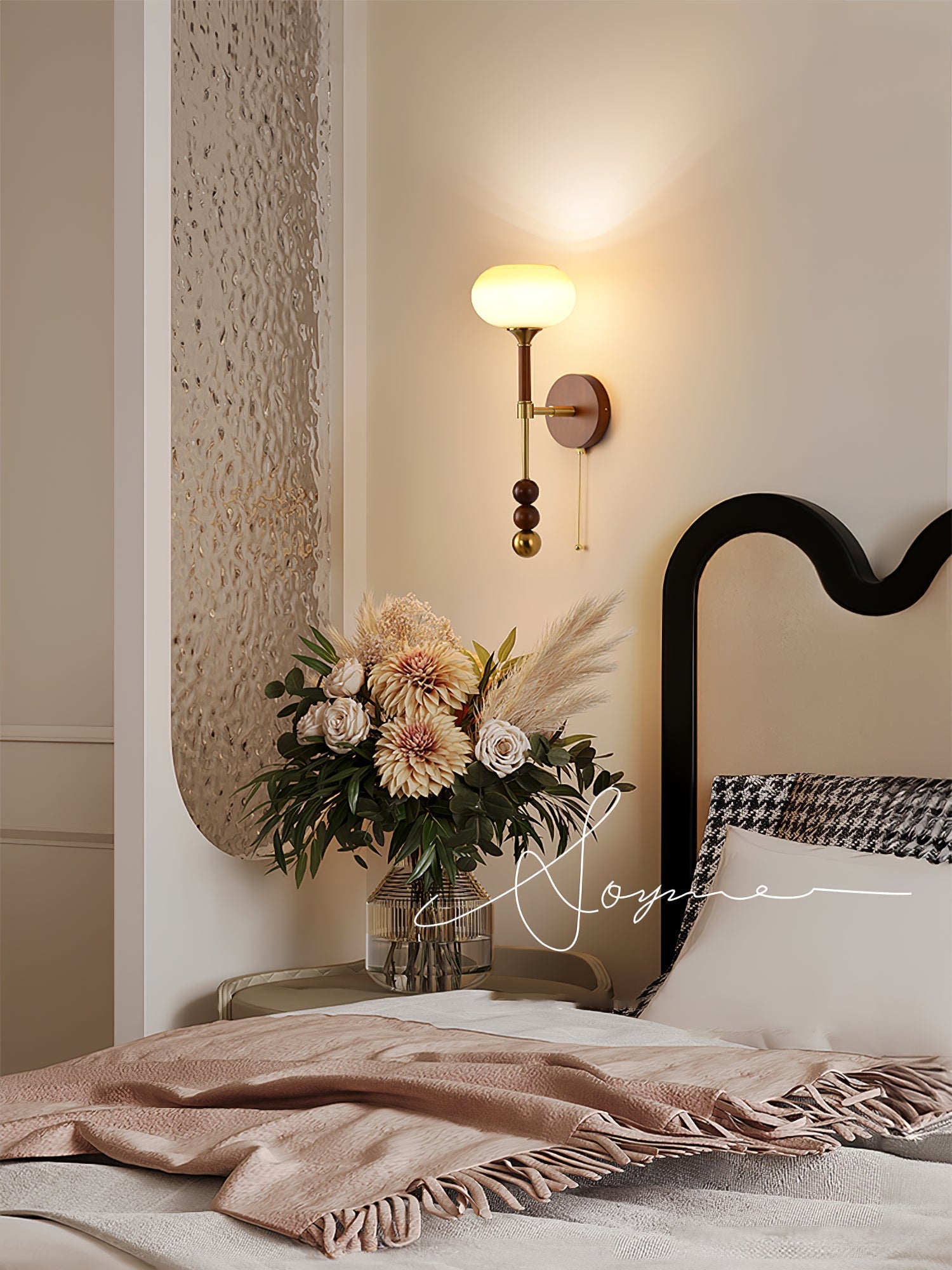 Hilda Roma Elegance Wood Sconce Wall lamp-Neutral Decor