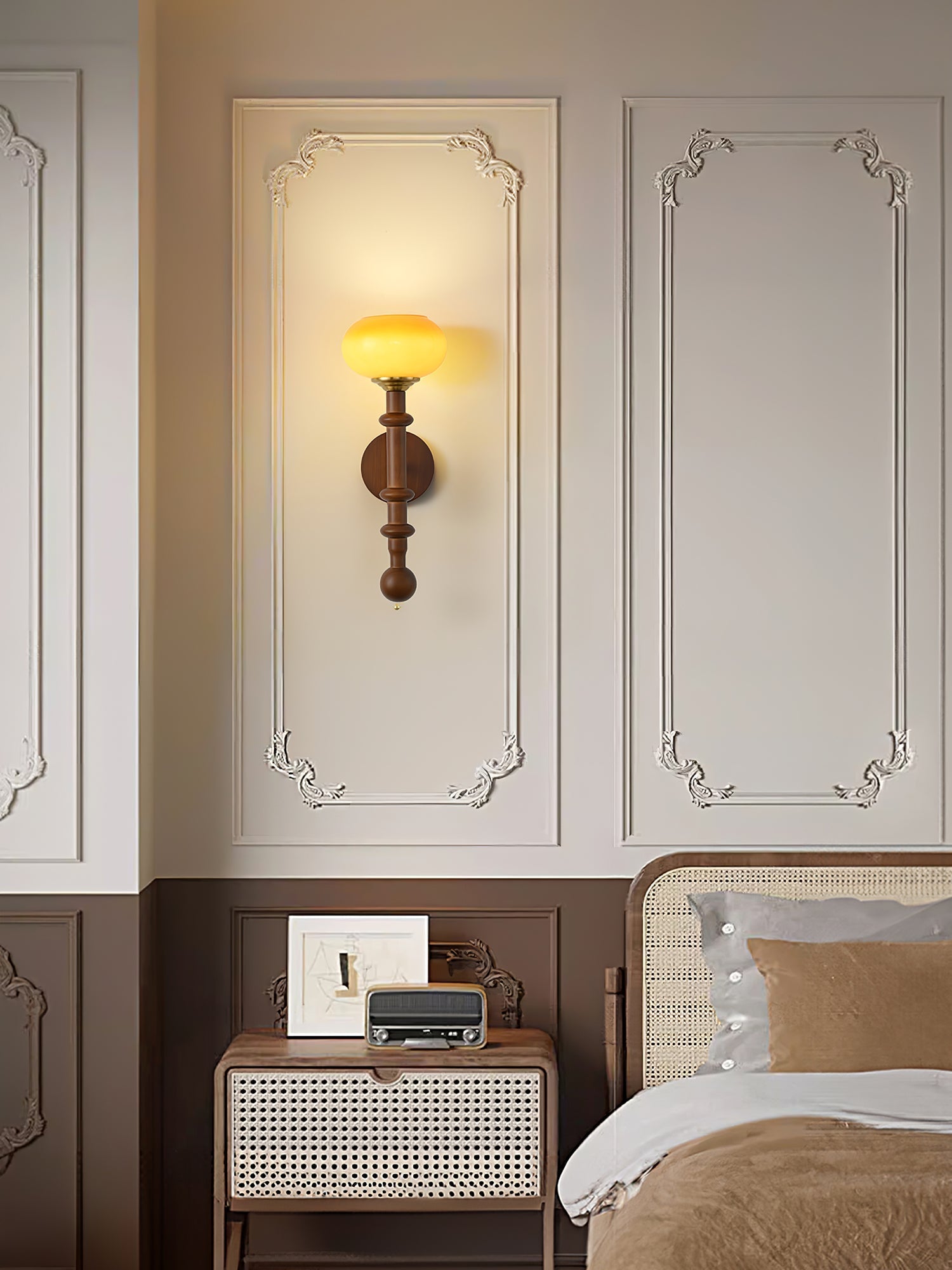 Hilda Roma Elegance Wood Sconce Wall lamp-Neutral Decor