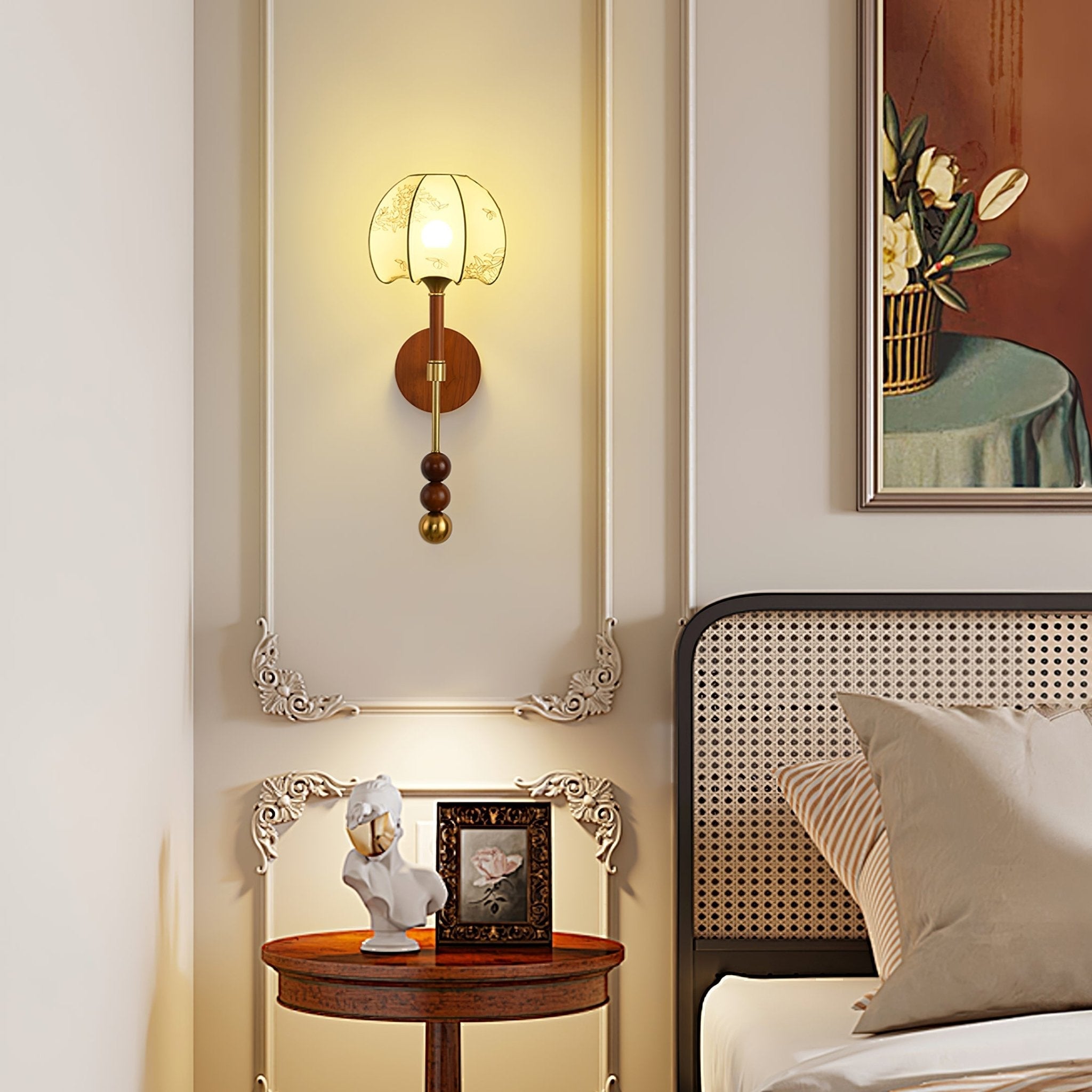 Hilda Roma Elegance Wood Sconce Wall lamp-Neutral Decor