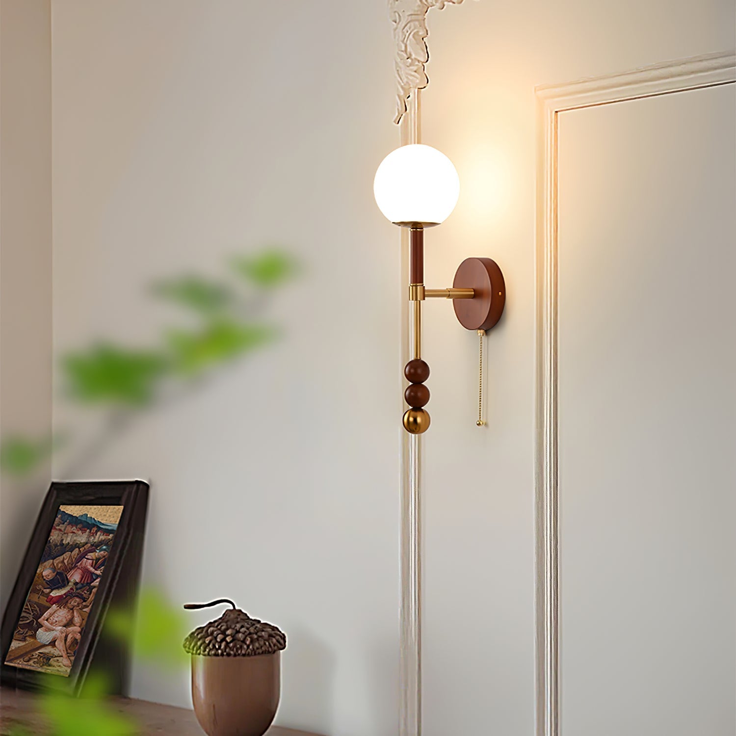 Hilda Roma Elegance Wood Sconce Wall lamp-Neutral Decor